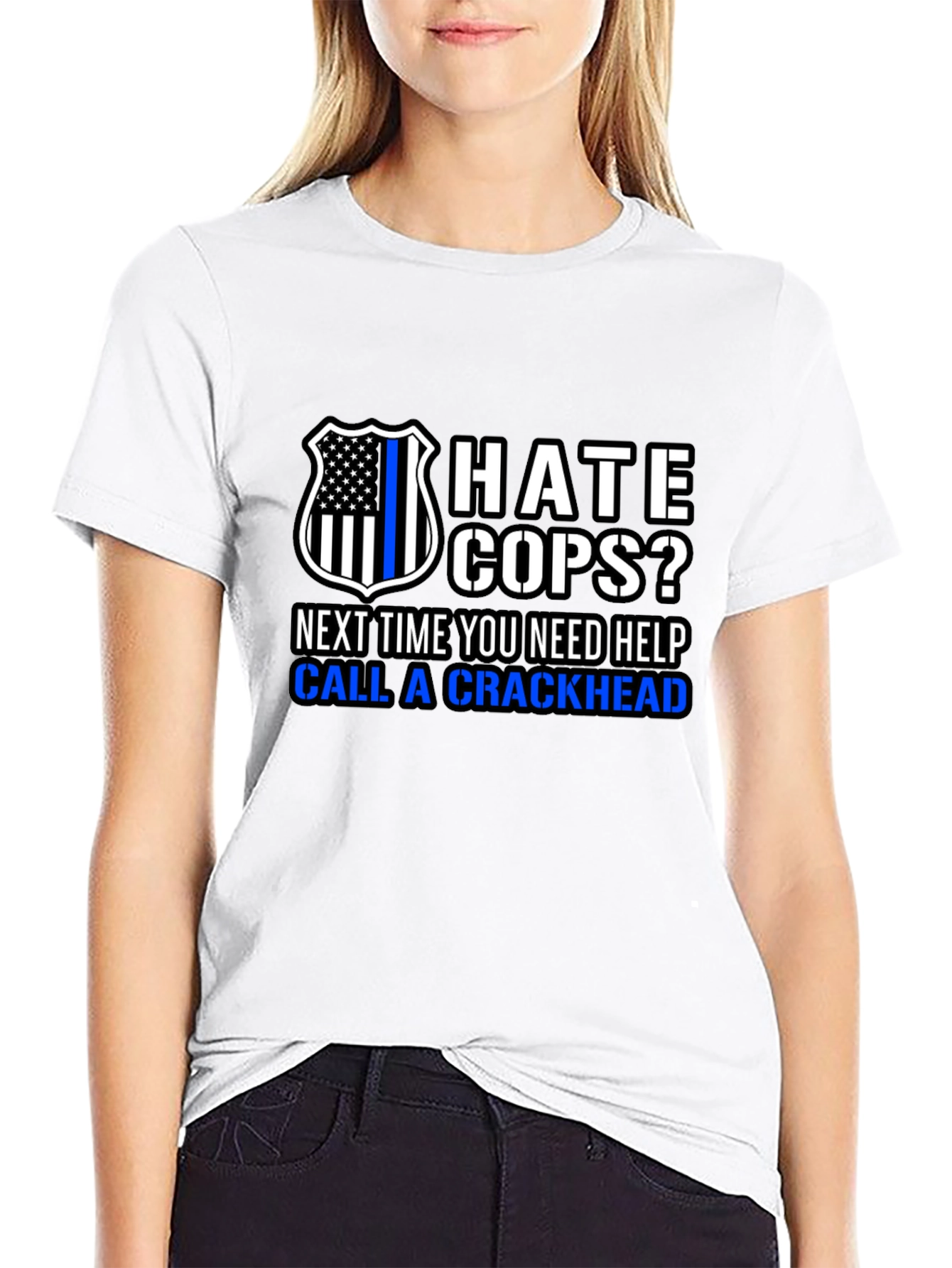 Hate Cops? Funny Anti-Police Black T-Shirt