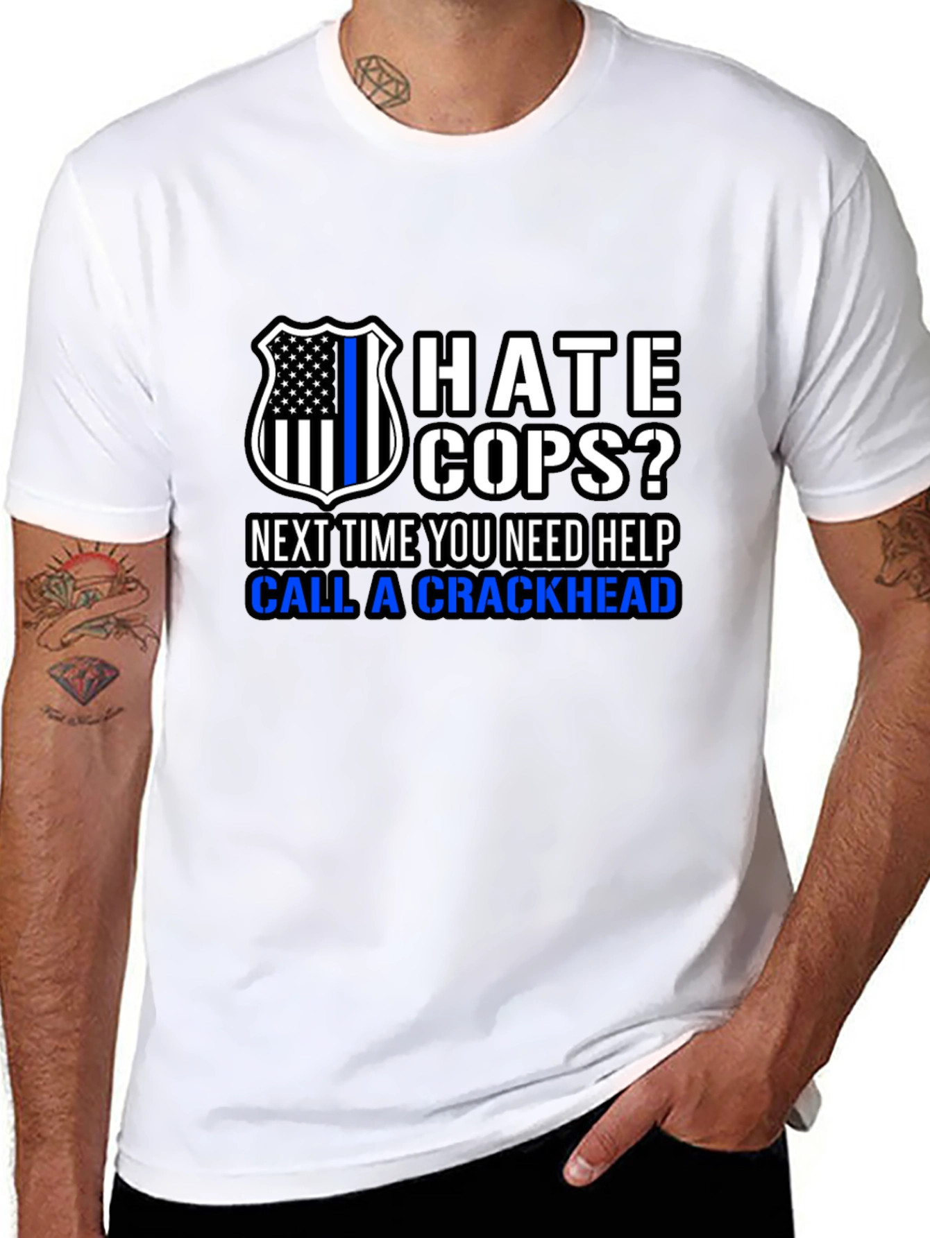 Hate Cops? Funny Anti-Police Black T-Shirt