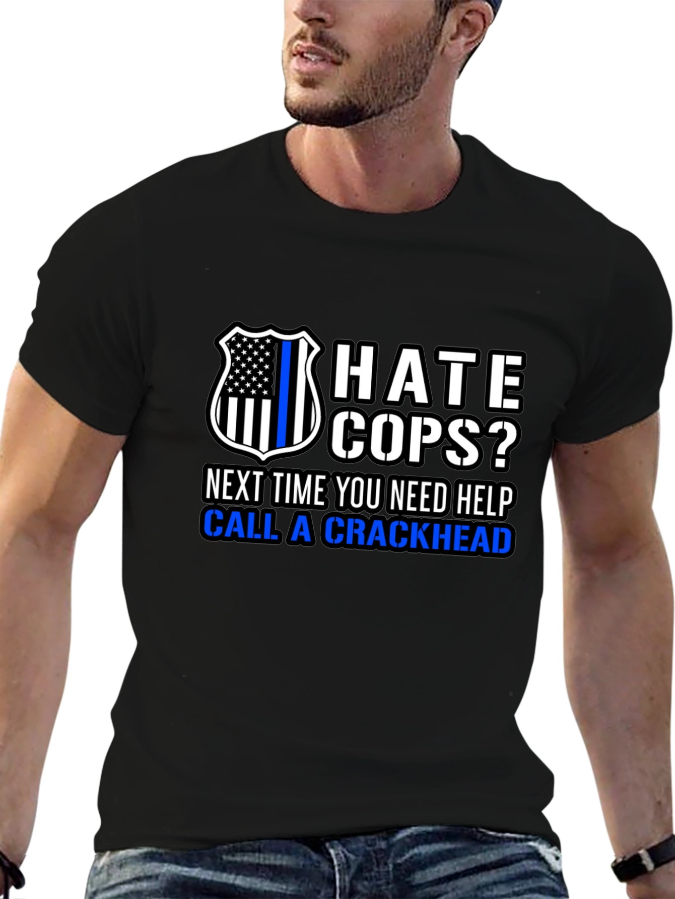 Hate Cops? Funny Anti-Police Black T-Shirt
