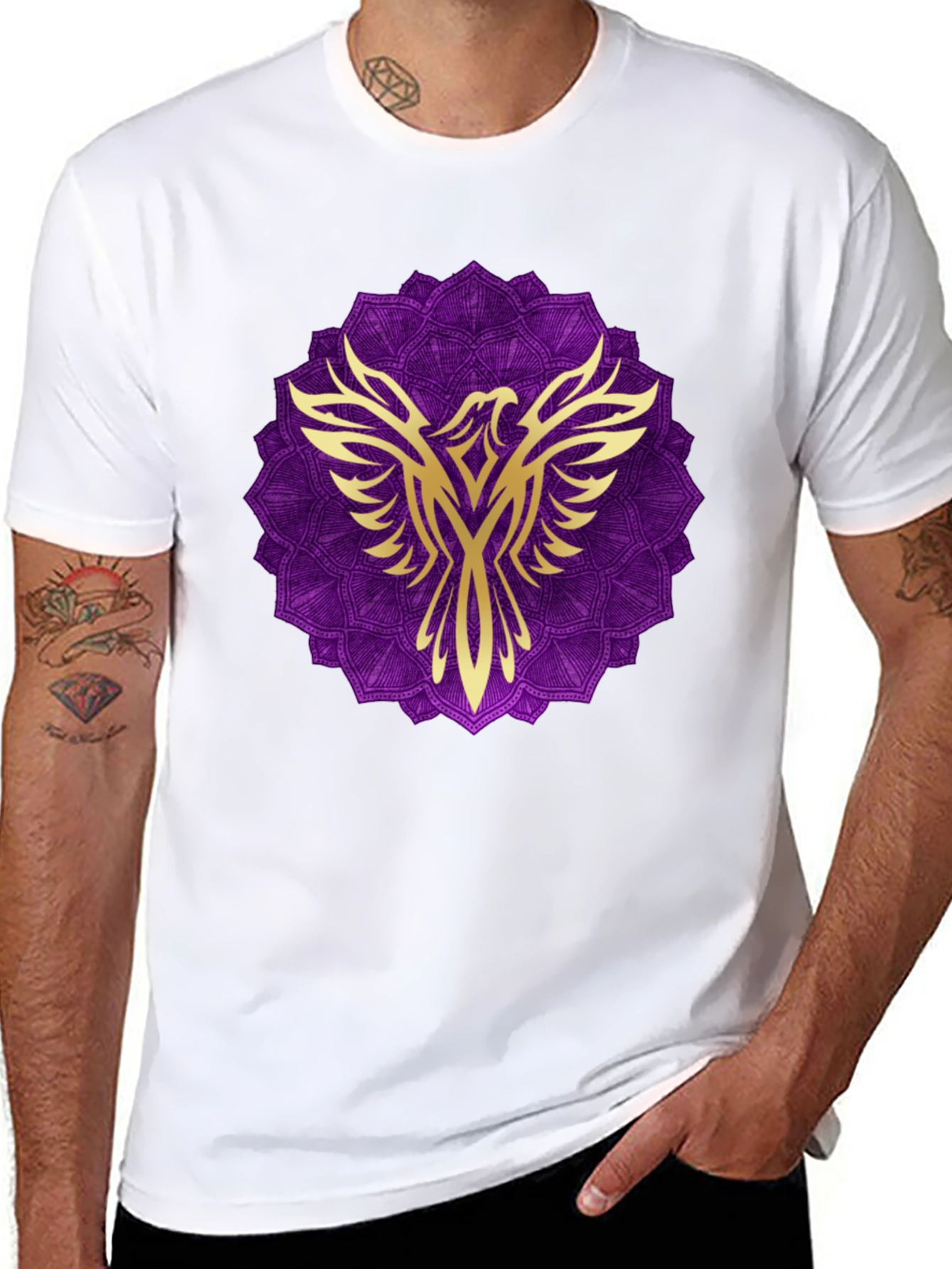 Phoenix Mandala Graphic Tee - Black