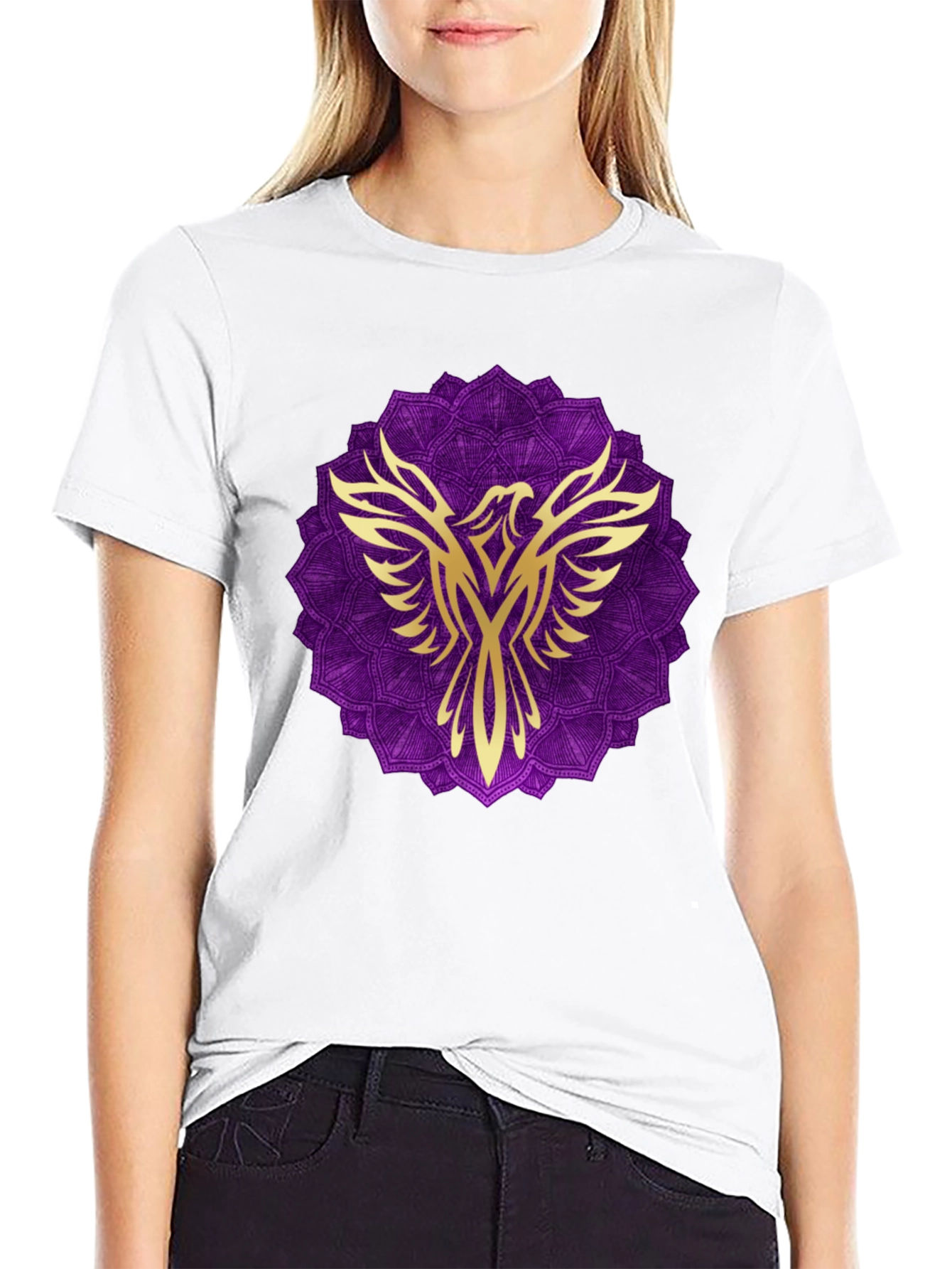 Phoenix Mandala Graphic Tee - Black