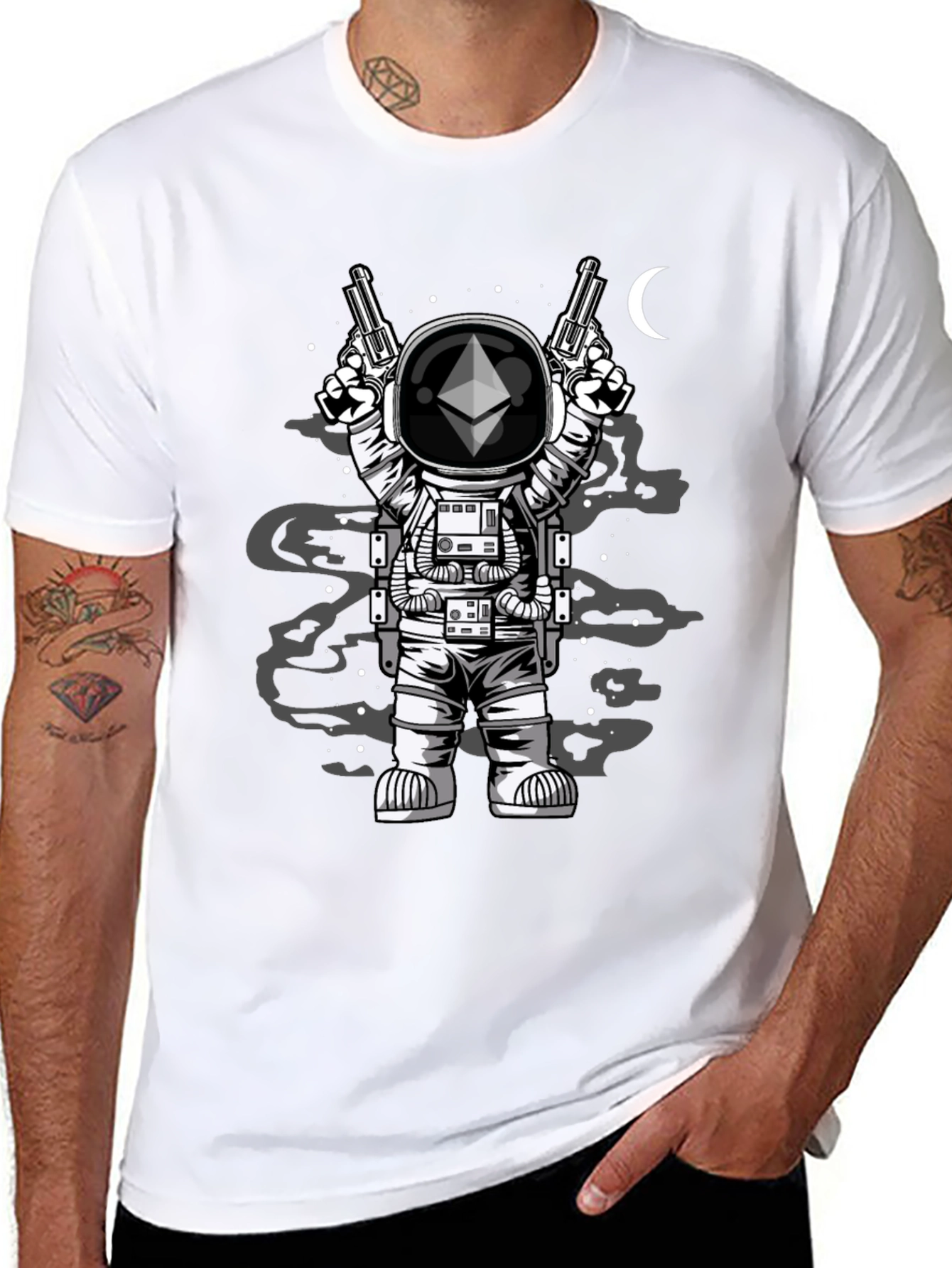 Ethereum Astronaut T-Shirt - Crypto Space Design