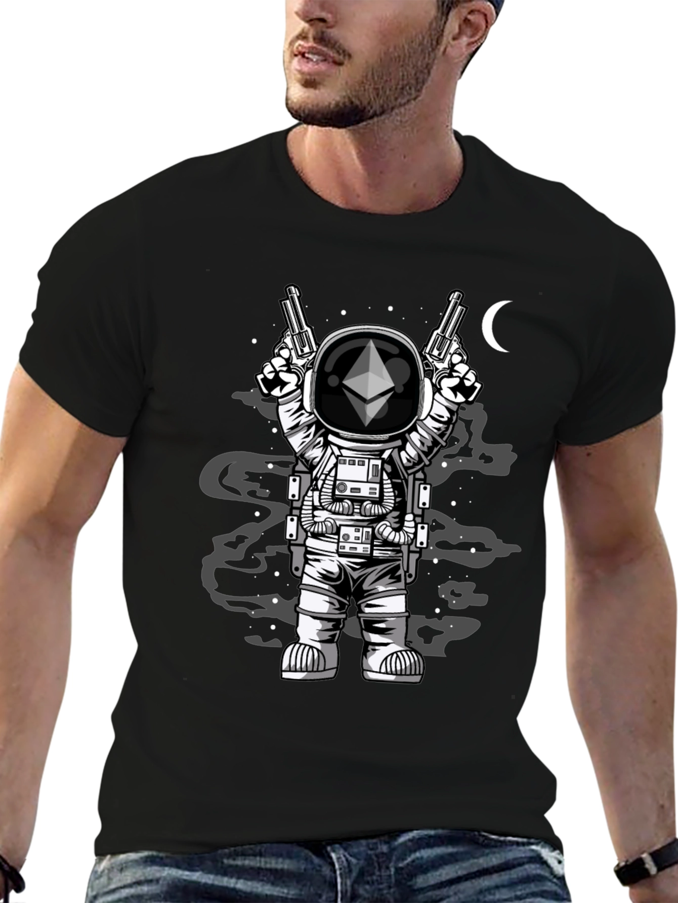 Ethereum Astronaut T-Shirt - Crypto Space Design