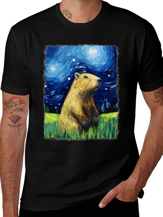 Starry Night Capybara T-Shirt