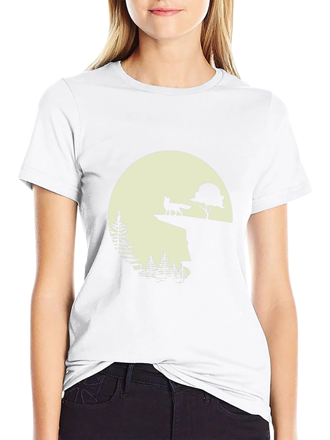Fox & Moon Graphic Tee - Nature Inspired Print