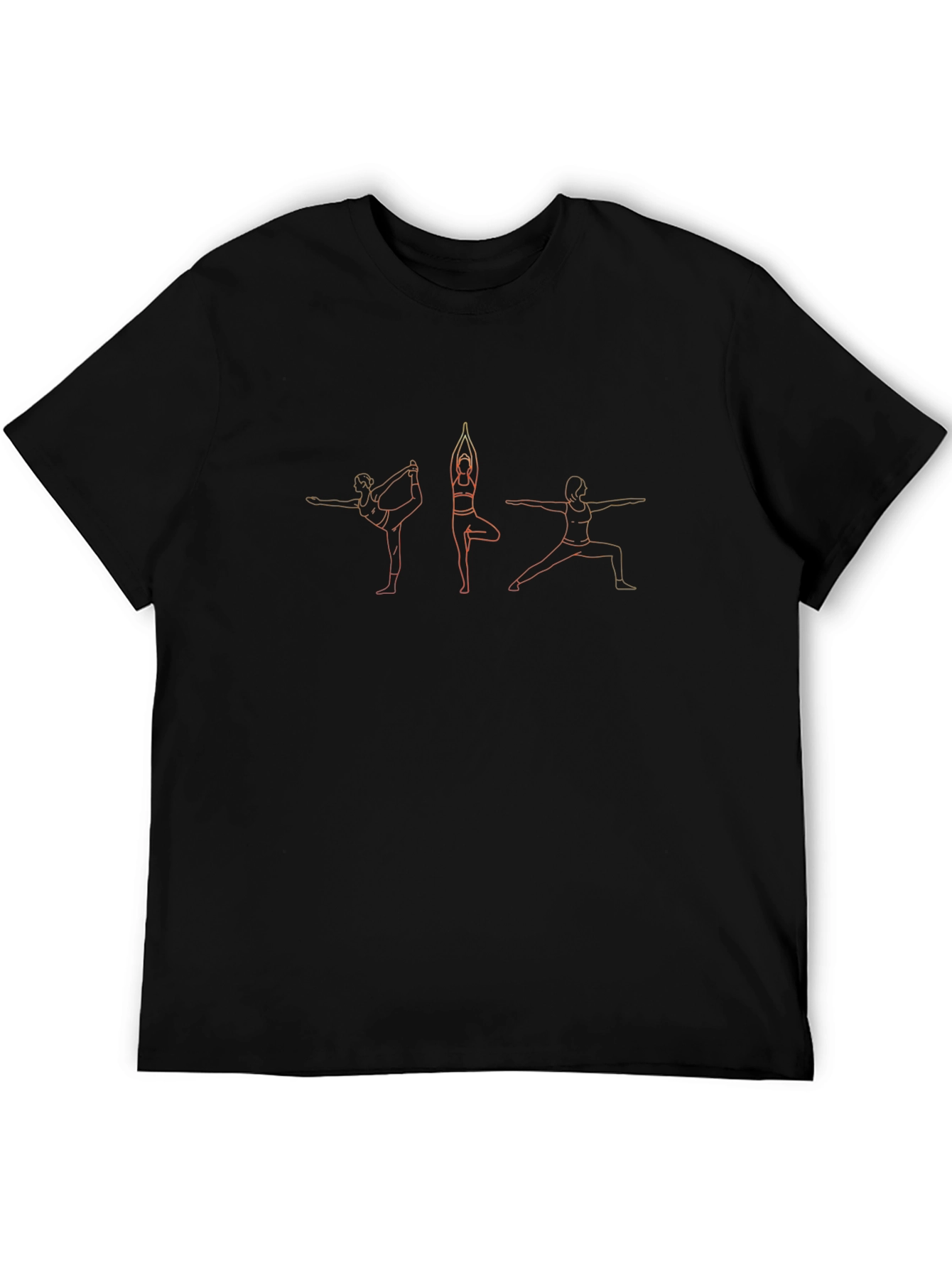 Yoga Pose Graphic Tee - Black Cotton T-Shirt