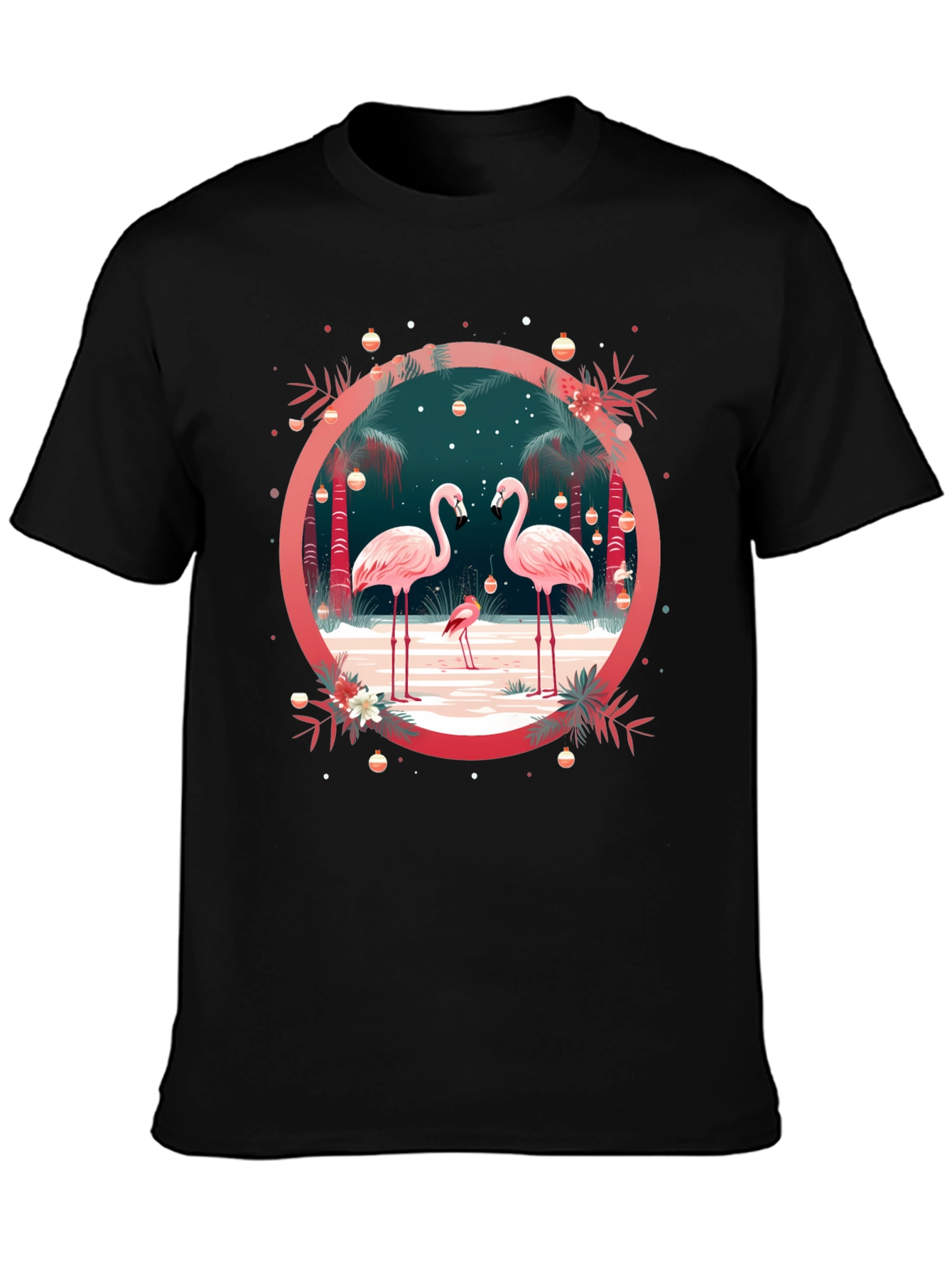 Flamingo Holiday Crew Neck Tee