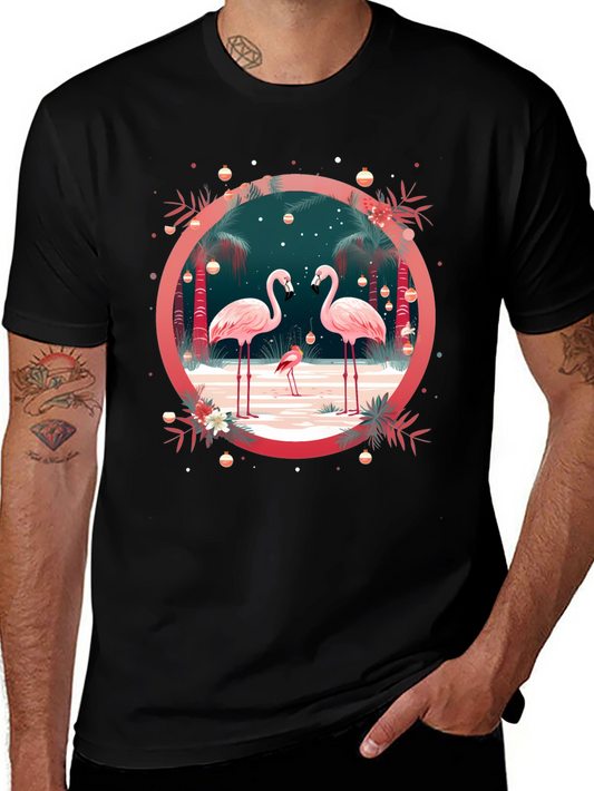 Flamingo Holiday Crew Neck Tee
