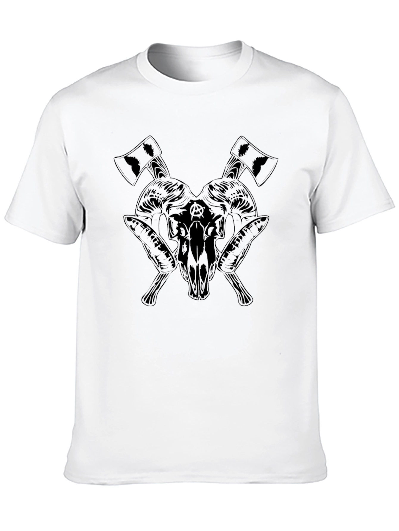 Dark Goat Skull & Axe Graphic Tee