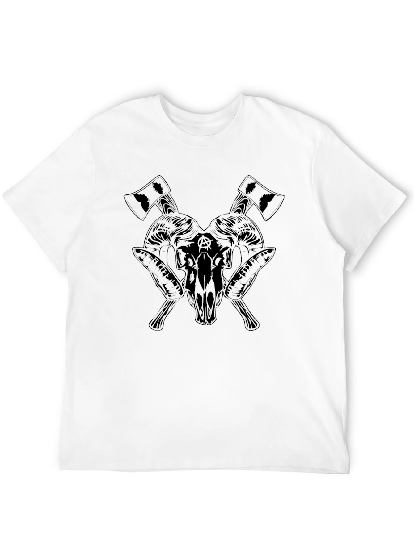 Dark Goat Skull & Axe Graphic Tee