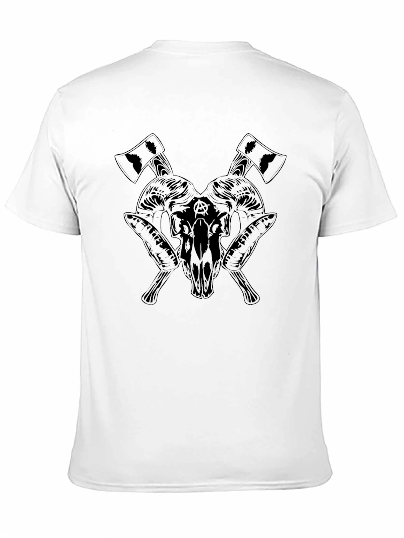 Dark Goat Skull & Axe Graphic Tee