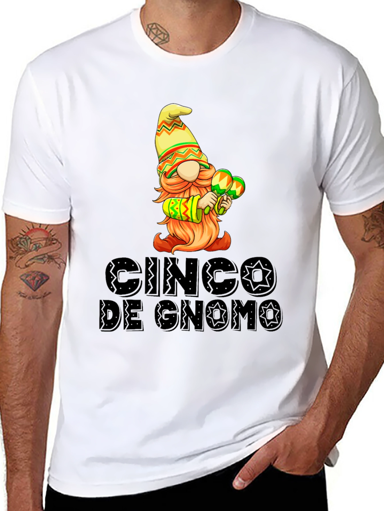 Cinco de Gnomo Graphic T-Shirt - Festive Fun