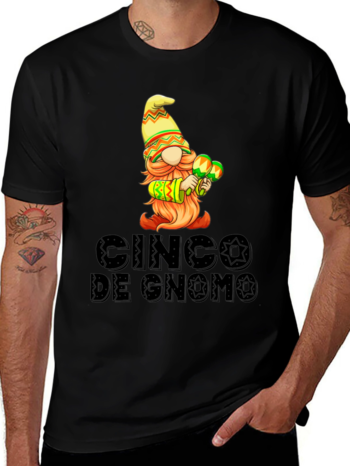 Cinco de Gnomo Graphic T-Shirt - Festive Fun