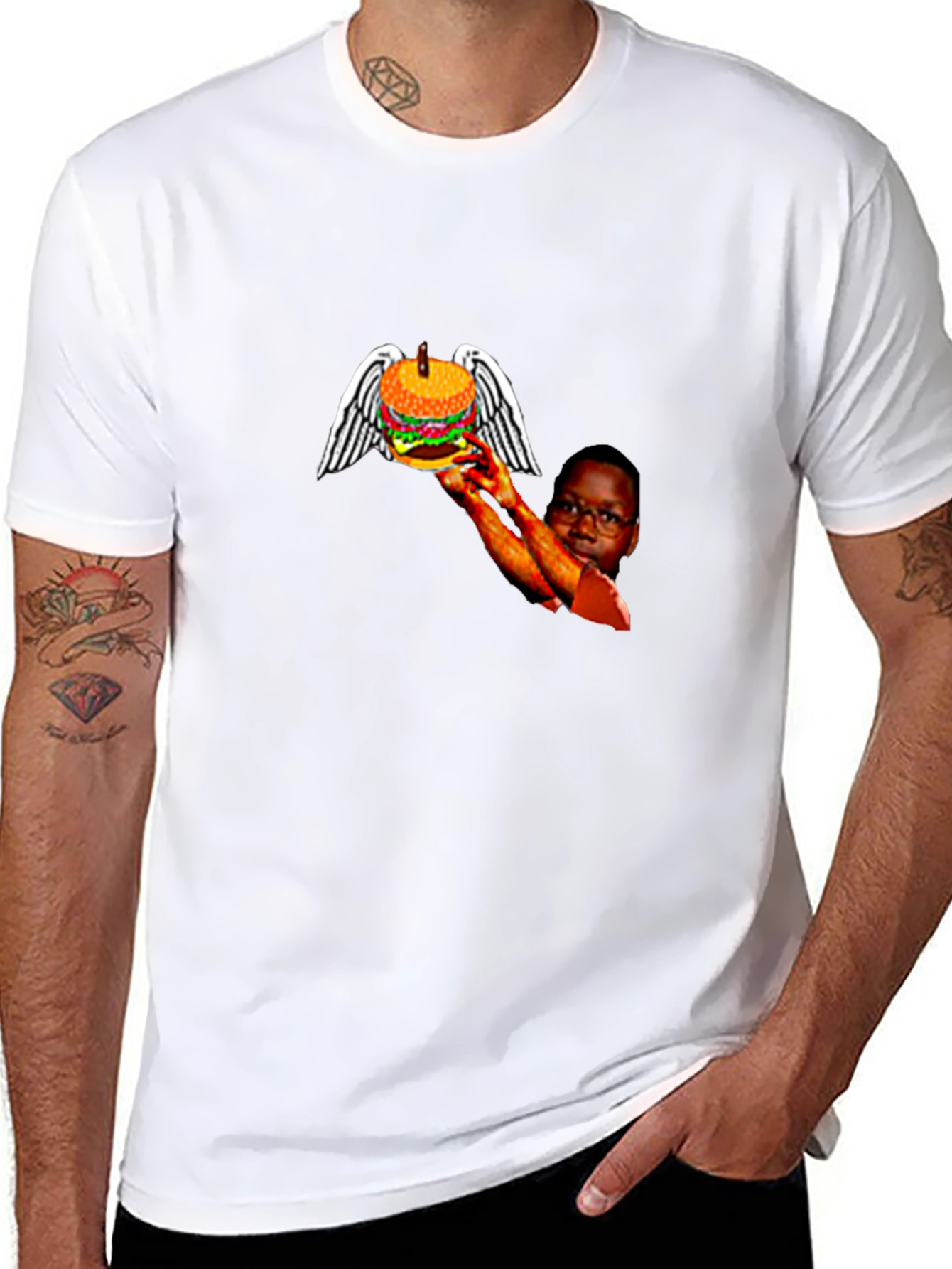 Winged Burger Graphic T-Shirt