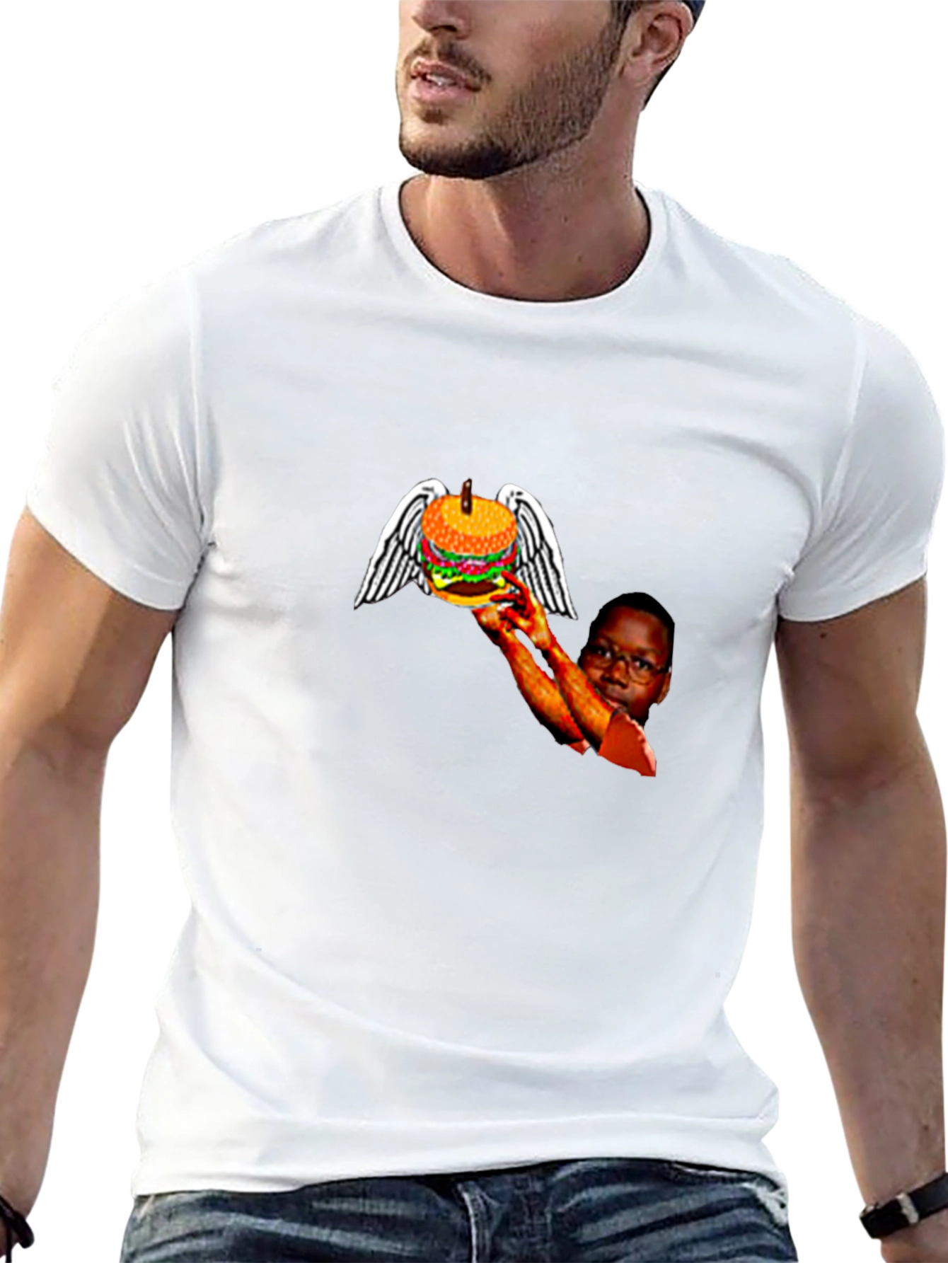 Winged Burger Graphic T-Shirt