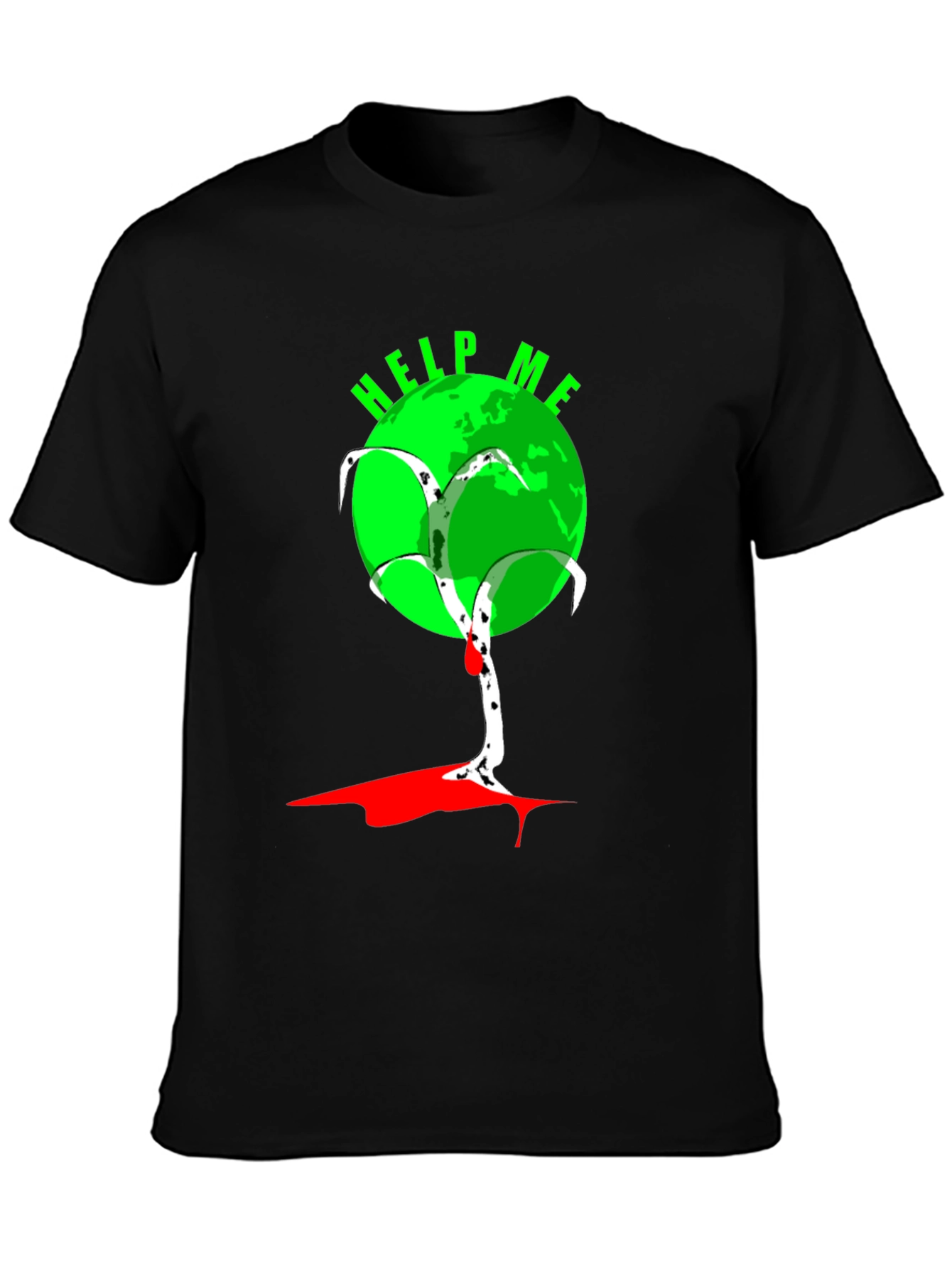 Help Me Earth T-Shirt - Black Graphic Tee
