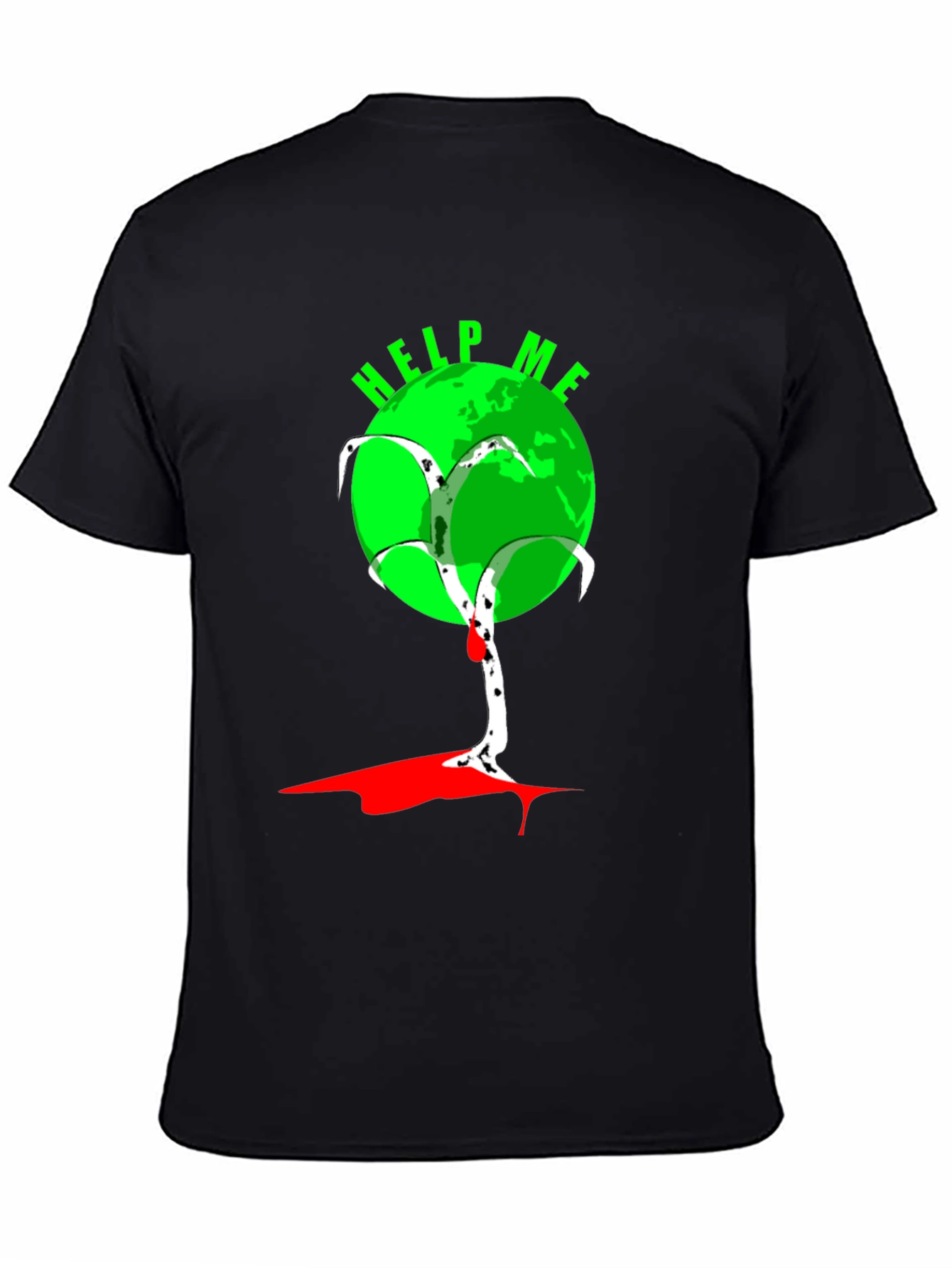 Help Me Earth T-Shirt - Black Graphic Tee