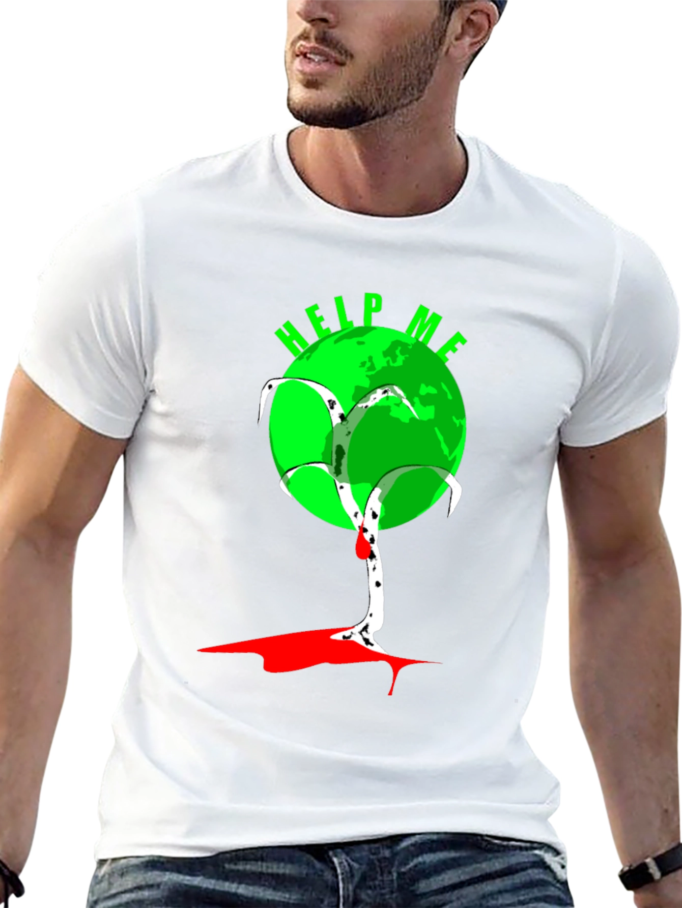 Help Me Earth T-Shirt - Black Graphic Tee