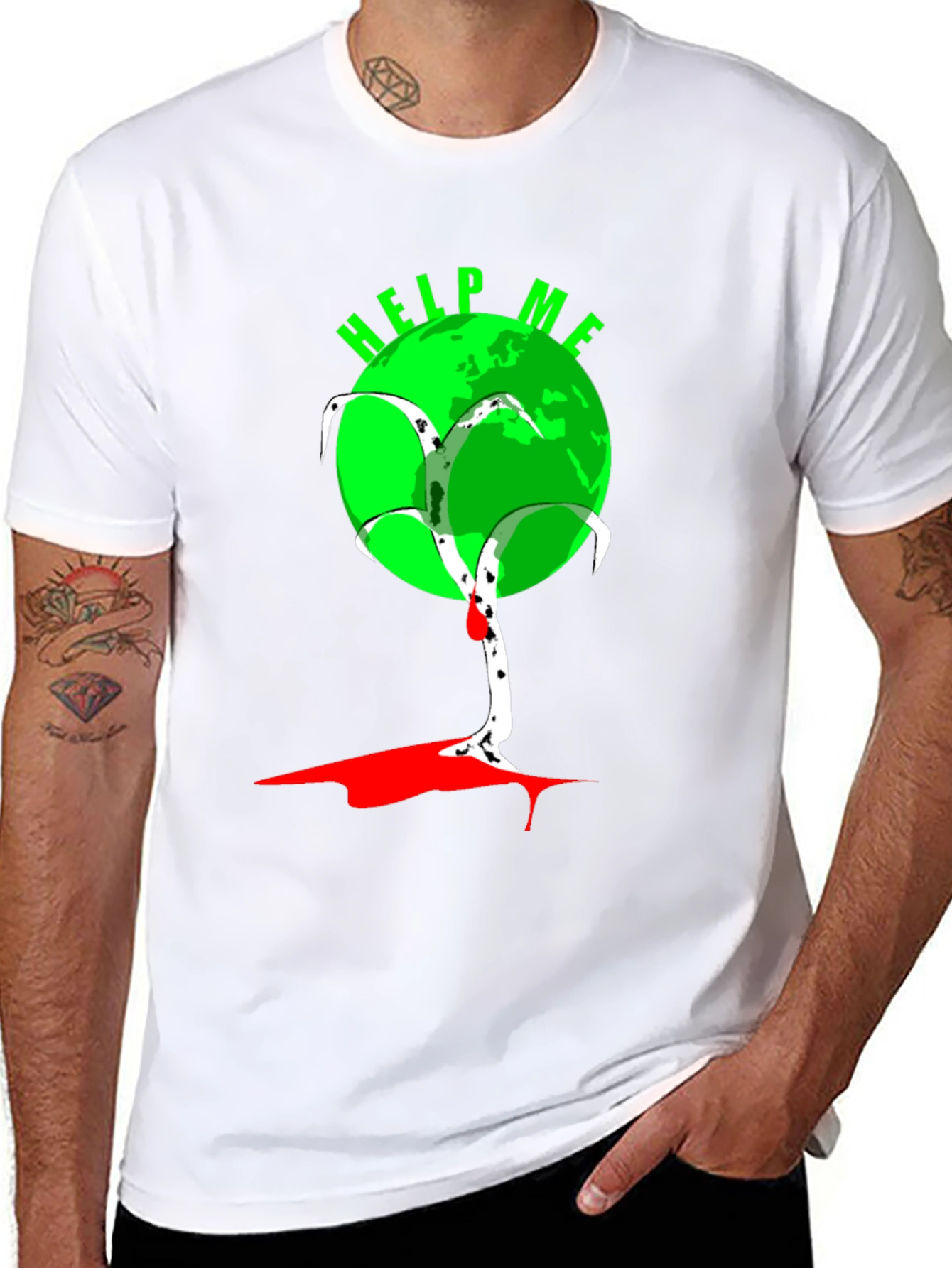 Help Me Earth T-Shirt - Black Graphic Tee