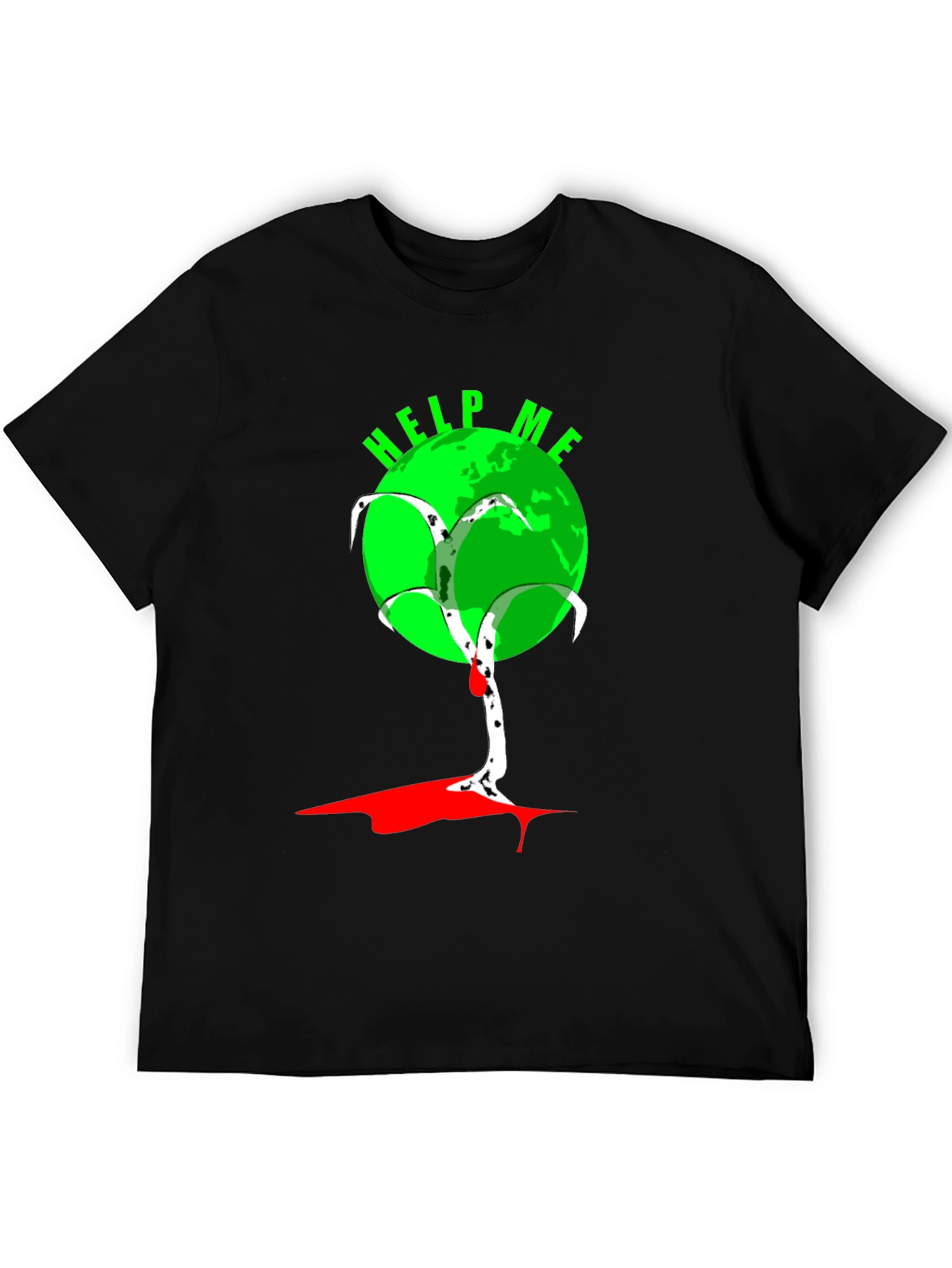 Help Me Earth T-Shirt - Black Graphic Tee
