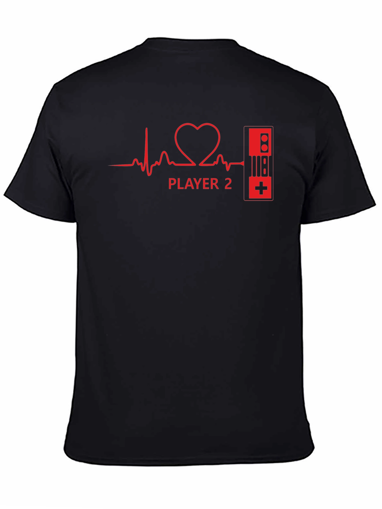 Player 2 Heartbeat Gaming T-Shirt - Black