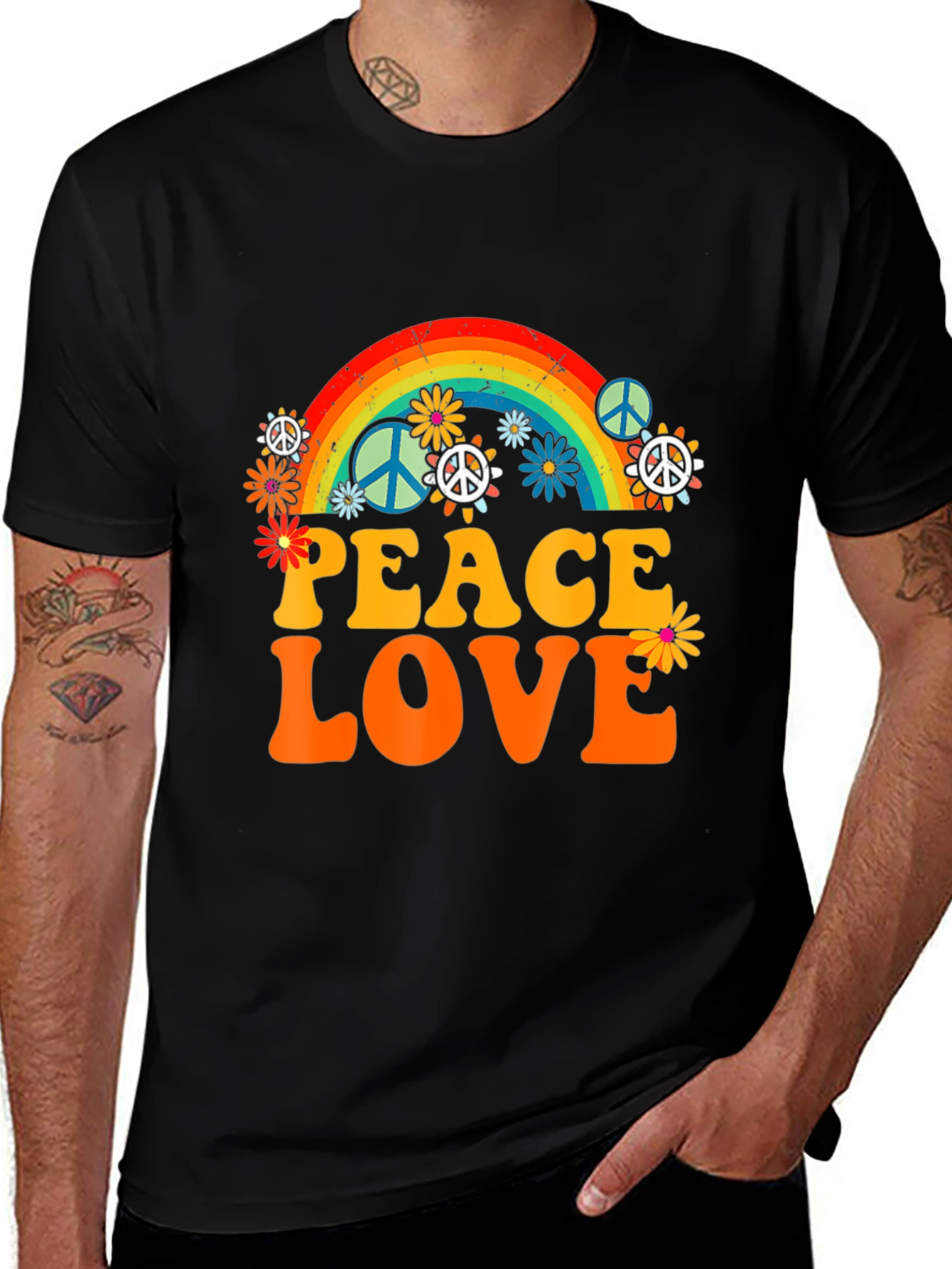 Peace Love Rainbow Graphic T-Shirt