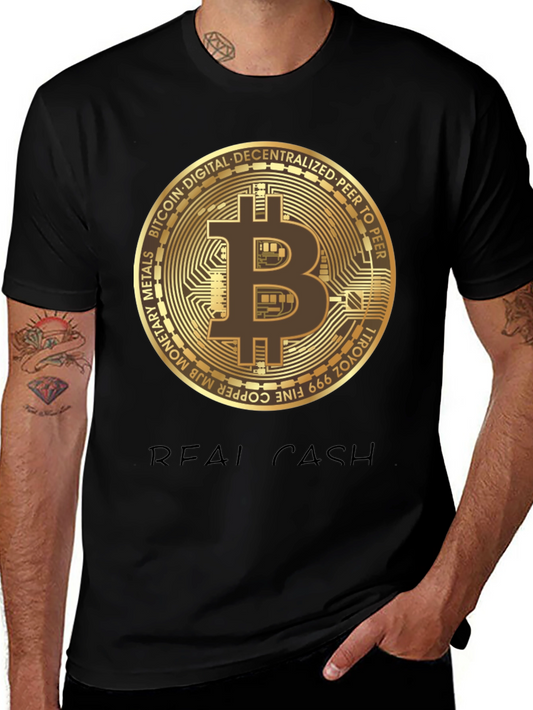 Bitcoin Real Cash Graphic Tee - Crypto T-Shirt