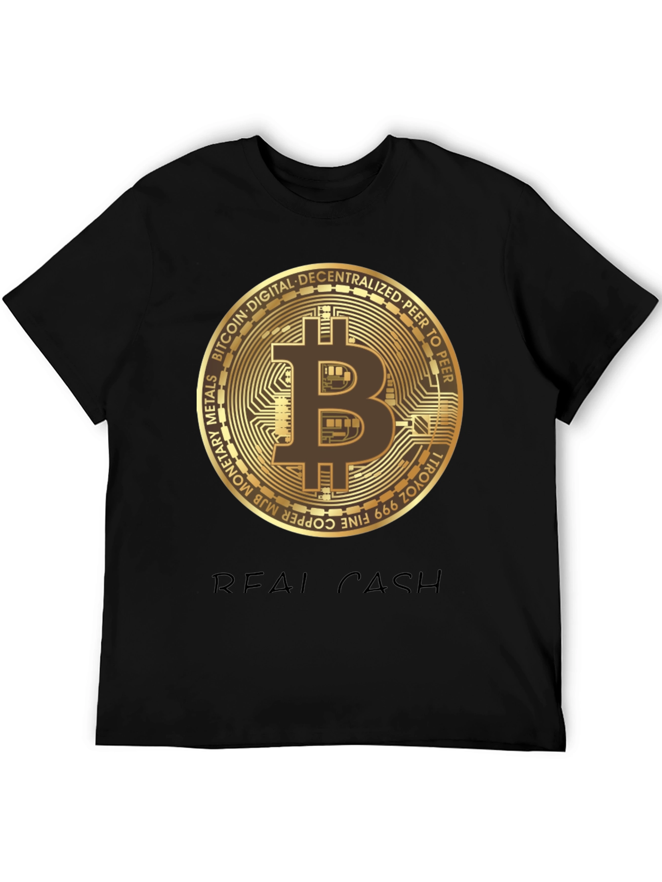 Bitcoin Real Cash Graphic Tee - Crypto T-Shirt