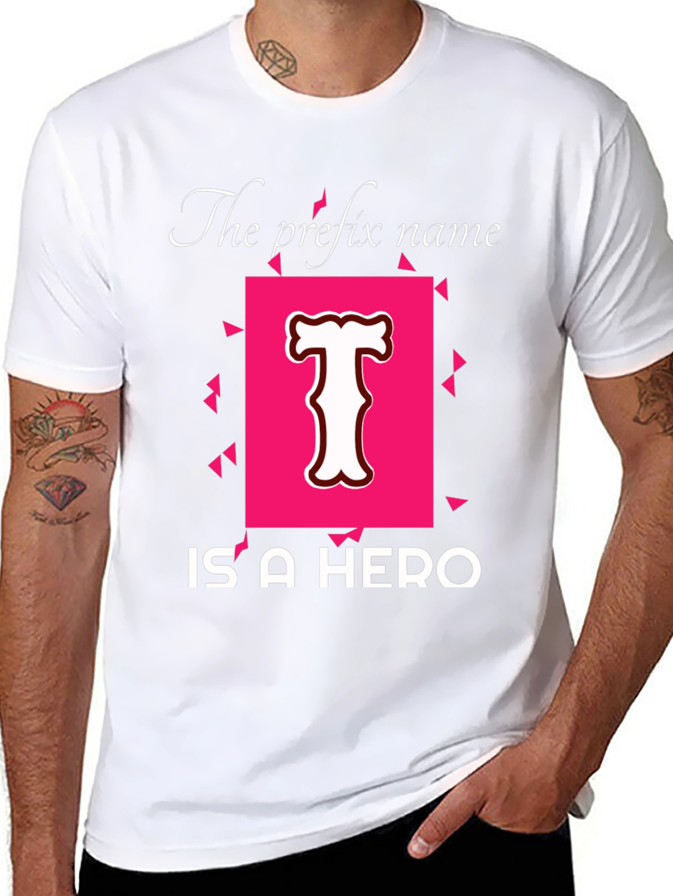 Hero T-Shirt - Personalized Name Prefix Tee