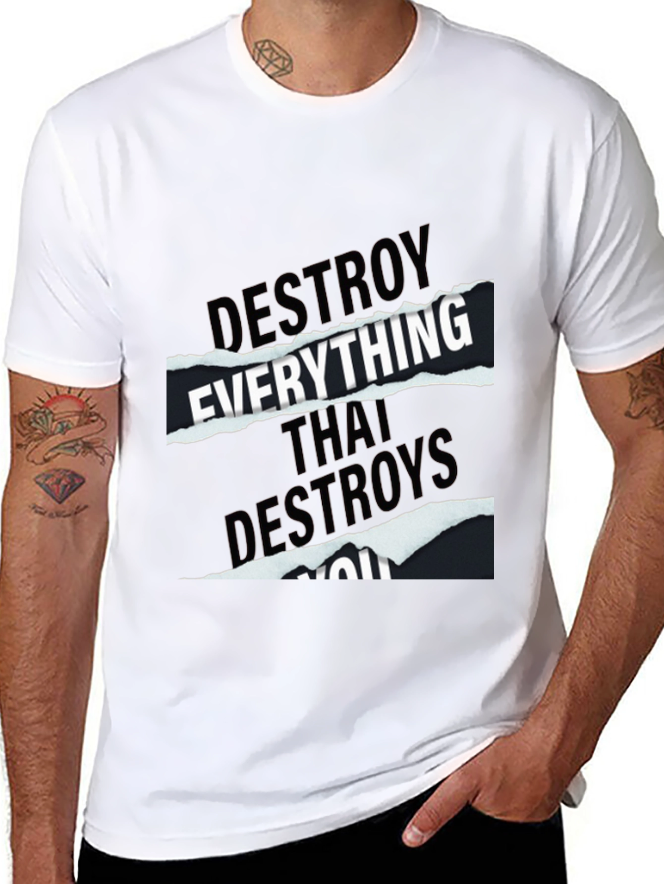 Destroy Everything Graphic Tee - Black Cotton T-Shirt