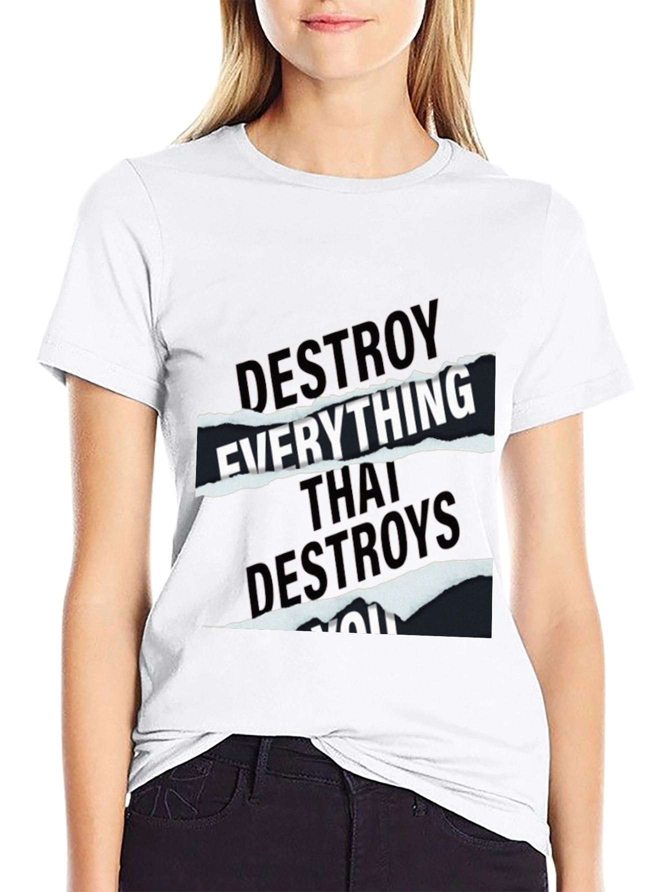 Destroy Everything Graphic Tee - Black Cotton T-Shirt