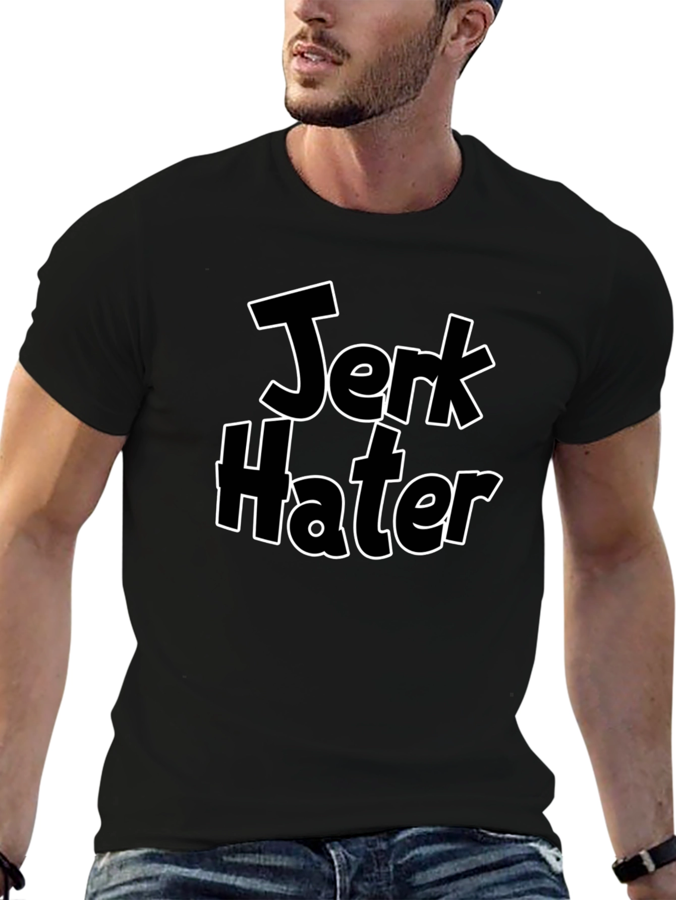 Jerk Hater Black Graphic Tee for Men