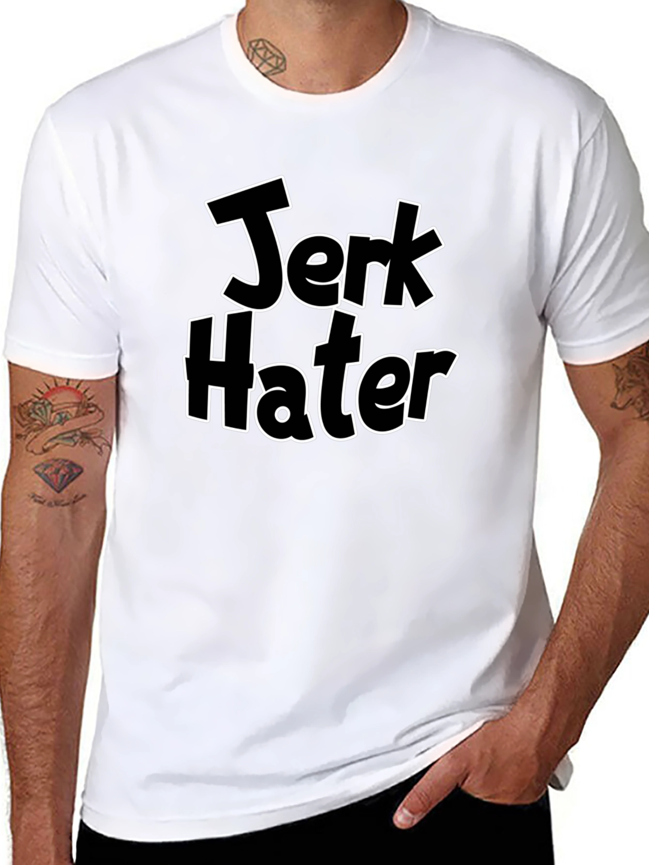 Jerk Hater Black Graphic Tee for Men