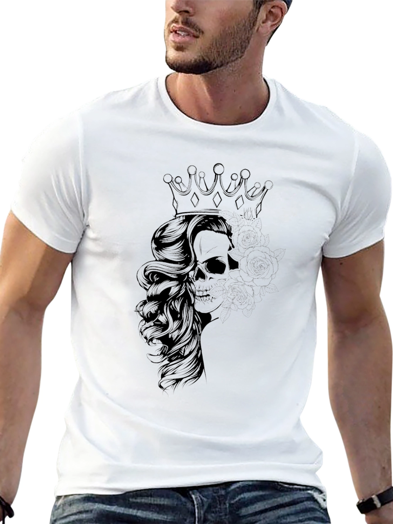 Skull Queen Graphic Tee - Black