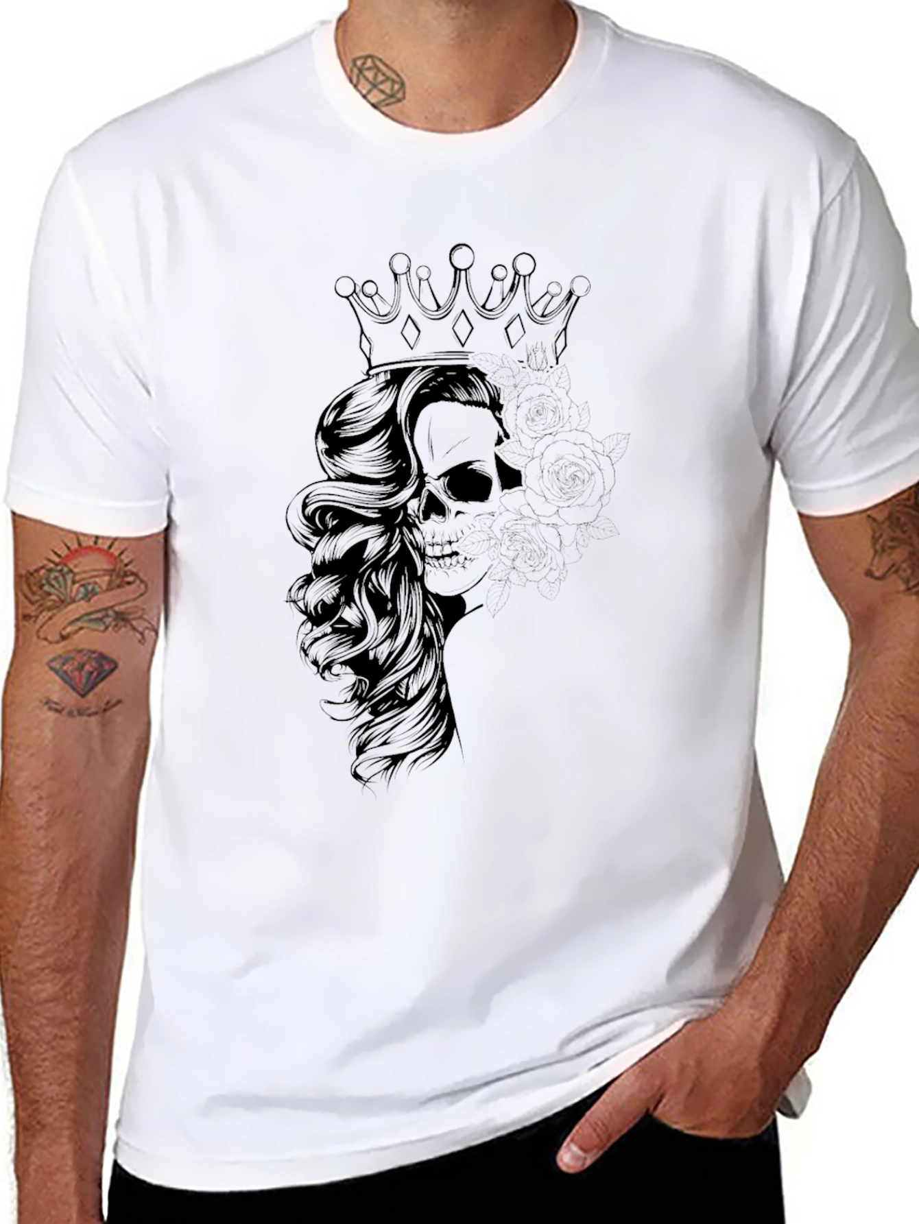 Skull Queen Graphic Tee - Black