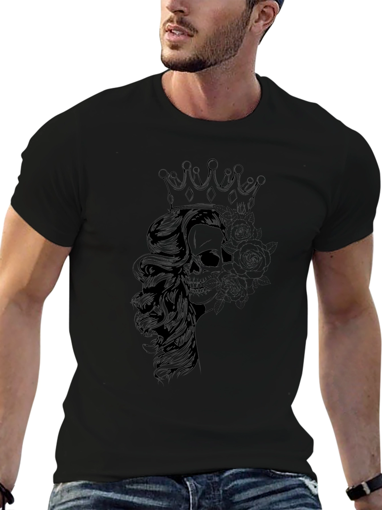 Skull Queen Graphic Tee - Black