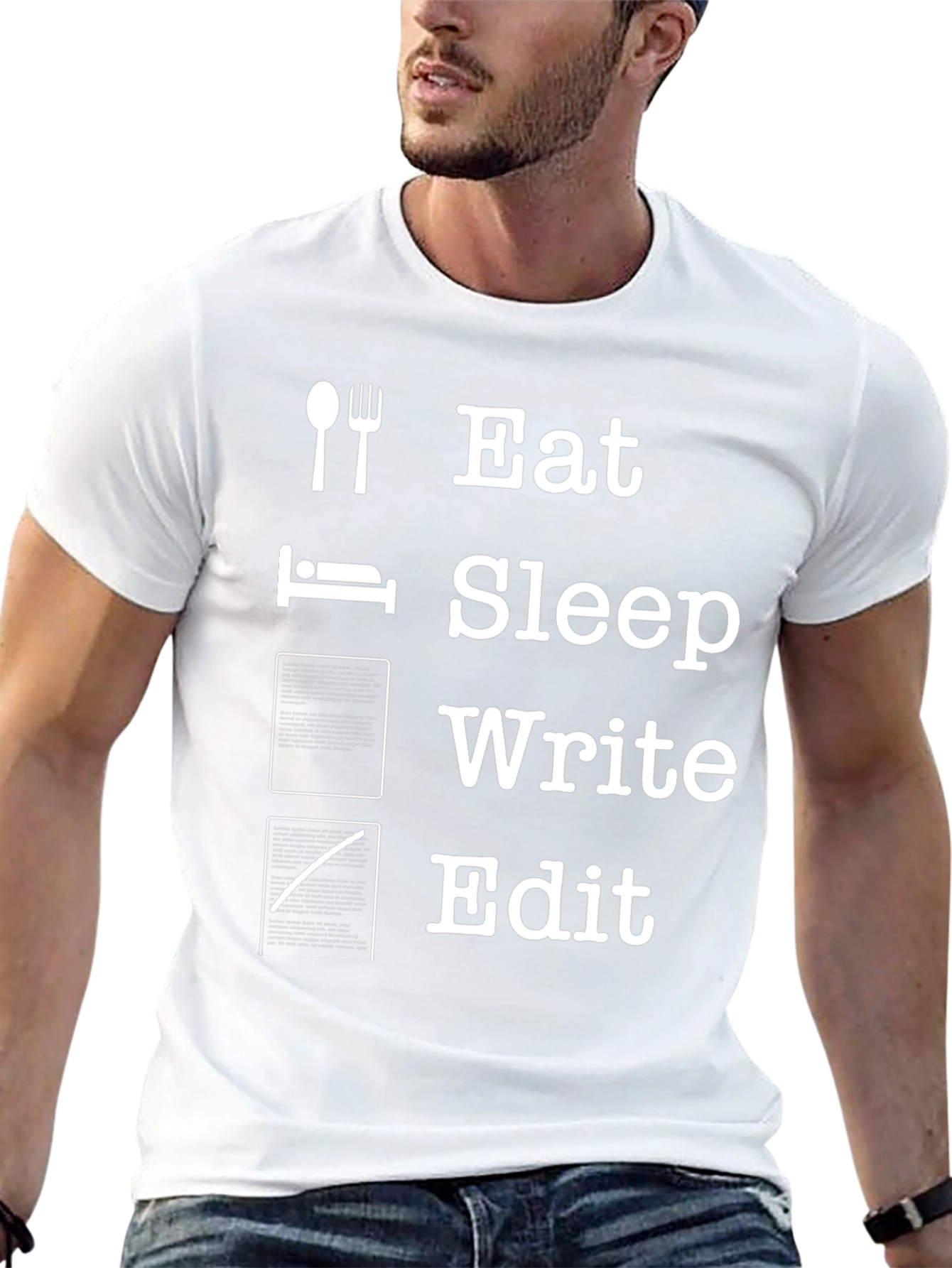 Eat Sleep Write Edit T-Shirt - Writers Life Tee