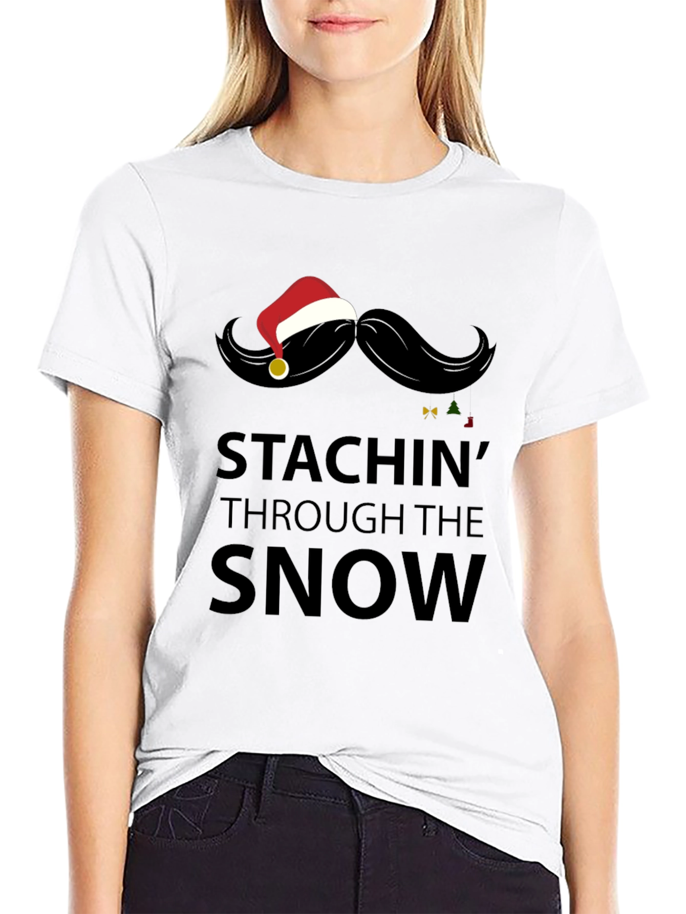 Stachin Through the Snow Christmas Graphic Tee