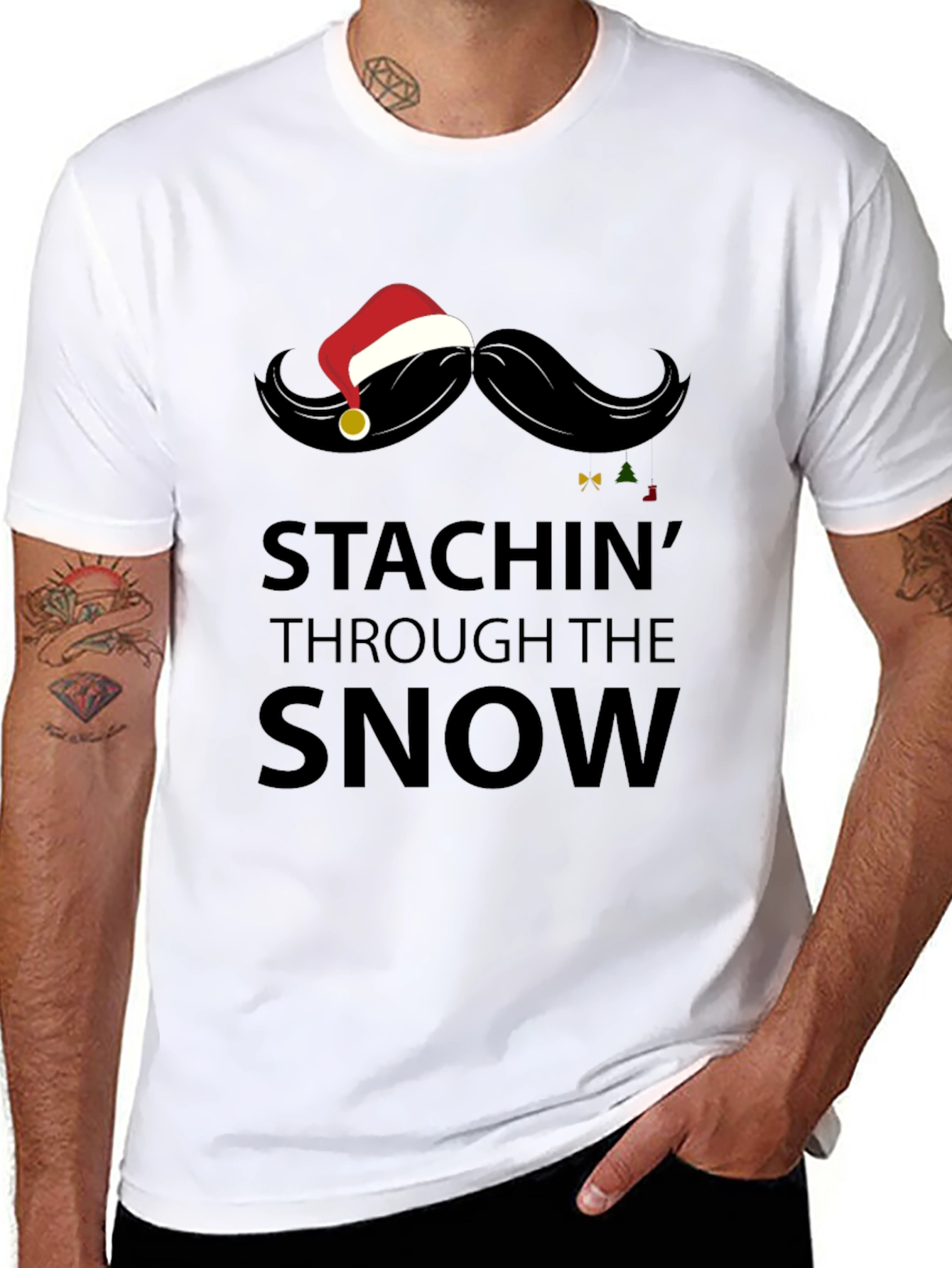 Stachin Through the Snow Christmas Graphic Tee