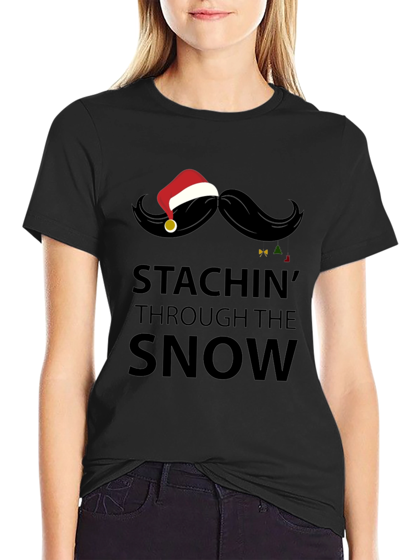 Stachin Through the Snow Christmas Graphic Tee