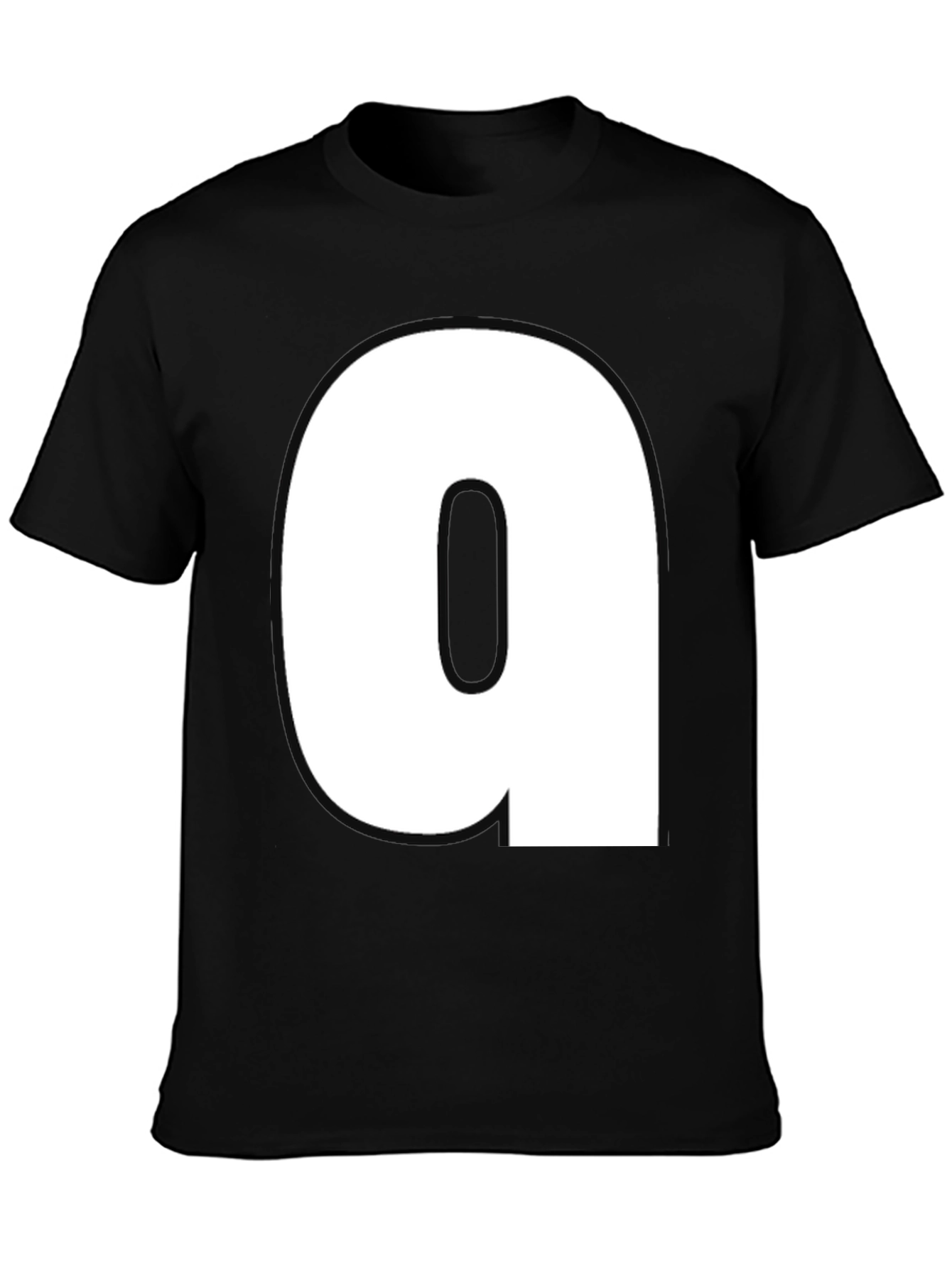 Black T-Shirt with Bold White a Design