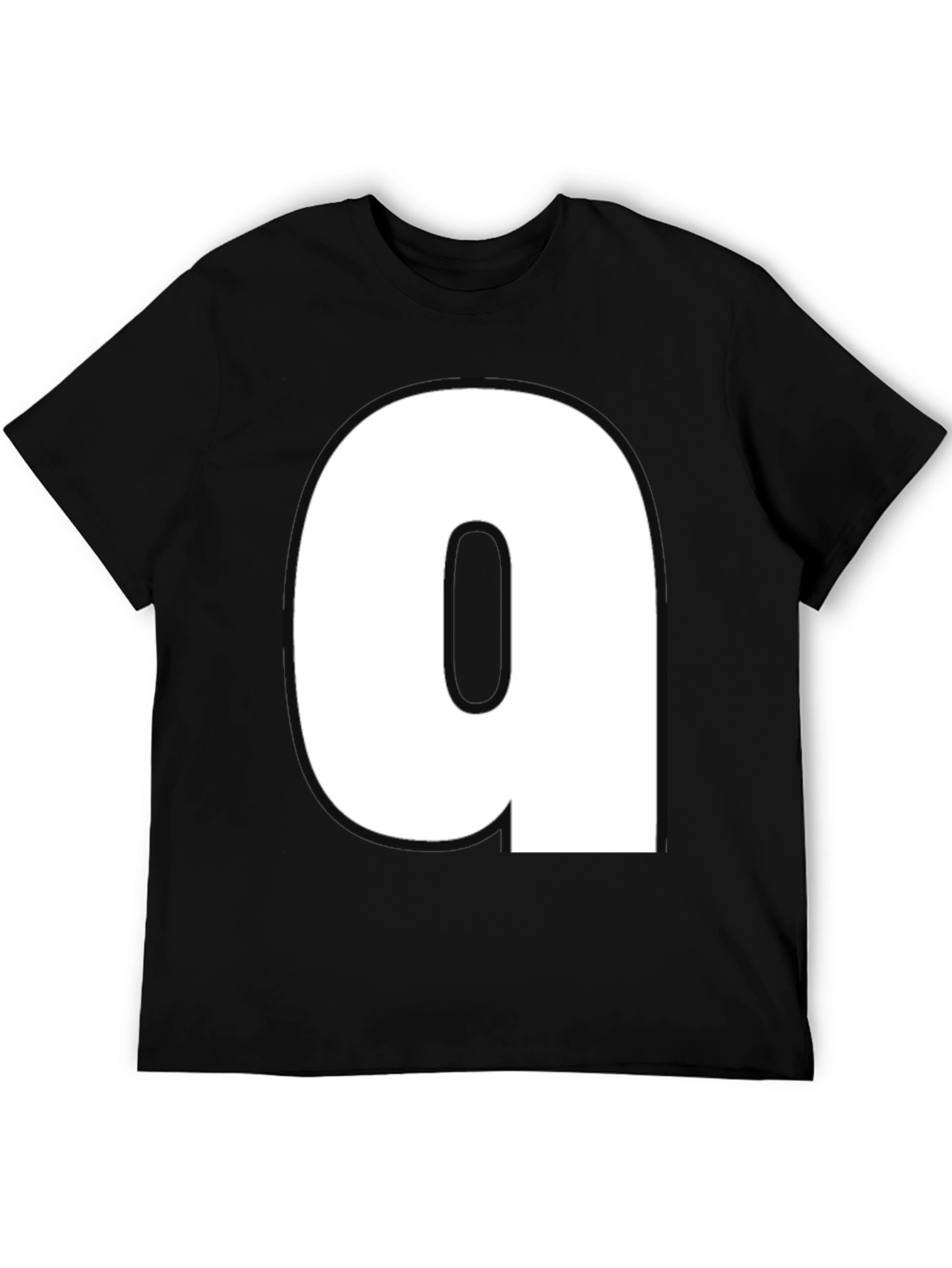 Black T-Shirt with Bold White a Design