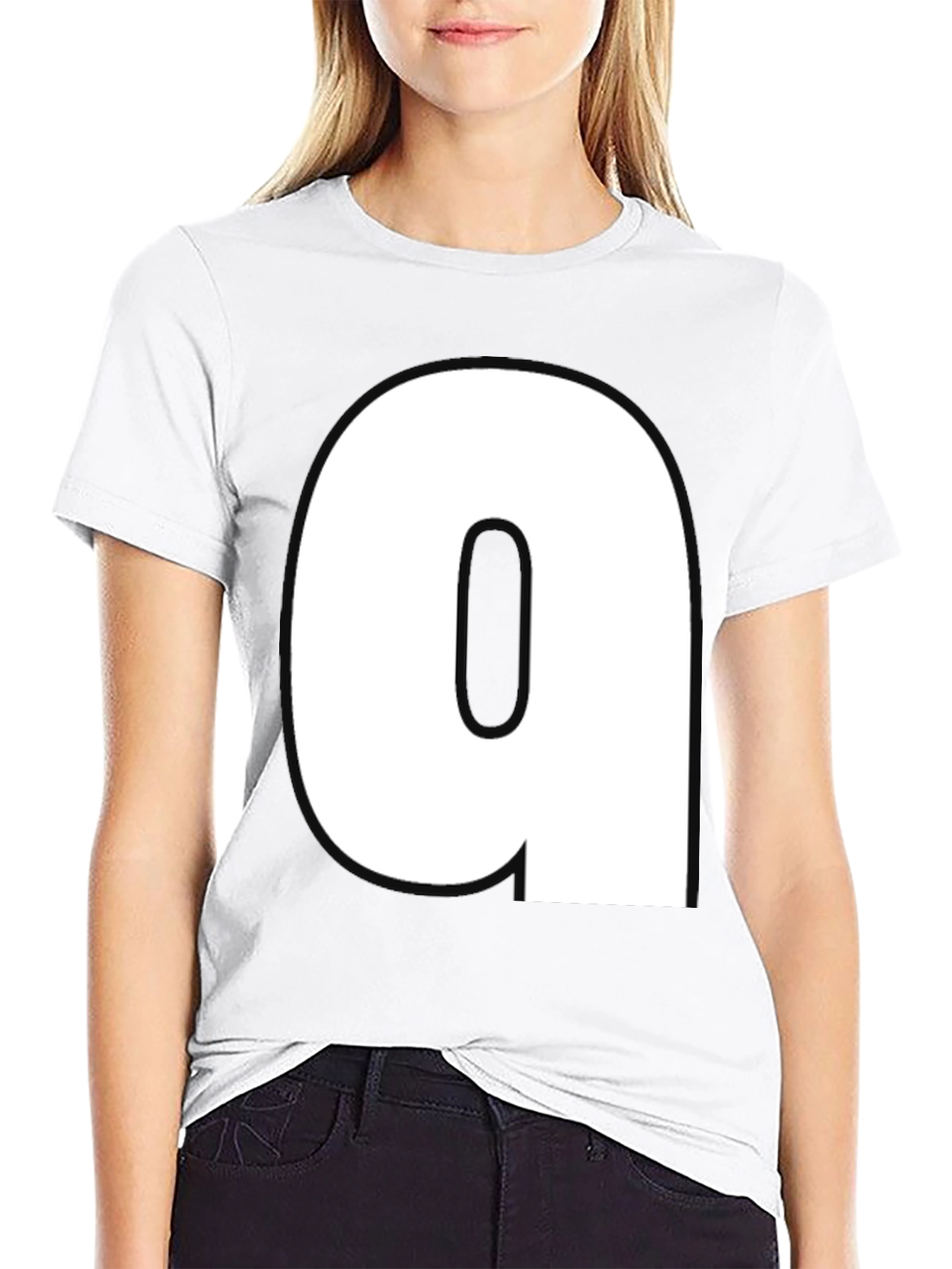 Black T-Shirt with Bold White a Design
