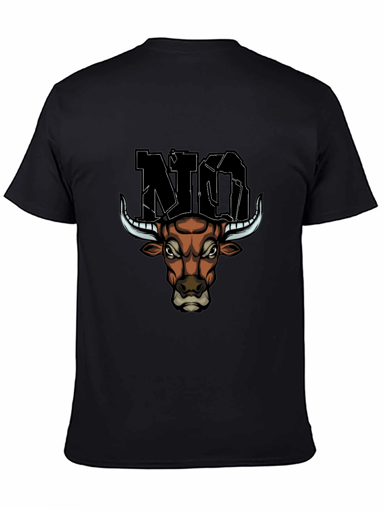 Angry Bull Graphic Tee - Black Cotton