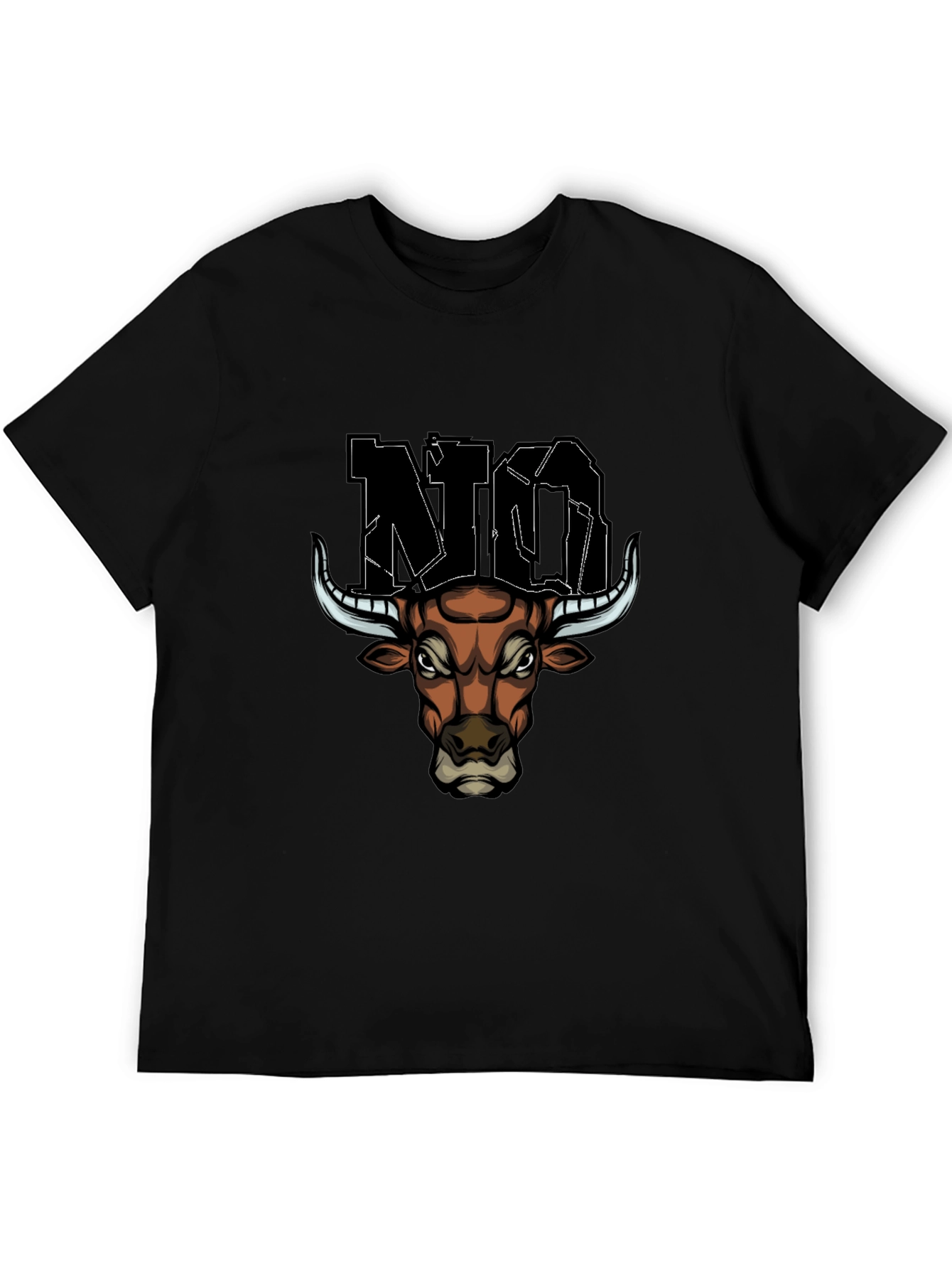 Angry Bull Graphic Tee - Black Cotton
