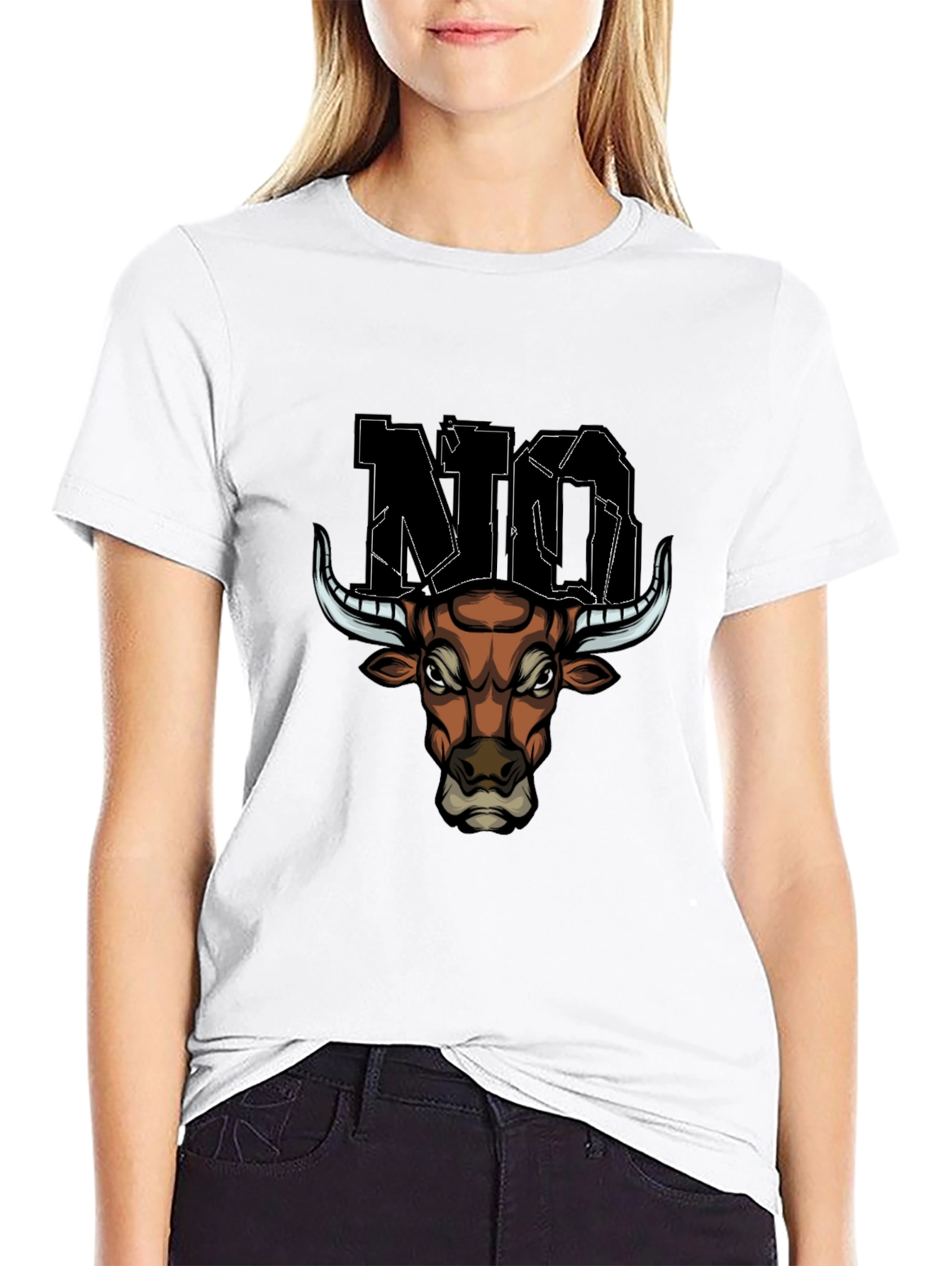 Angry Bull Graphic Tee - Black Cotton