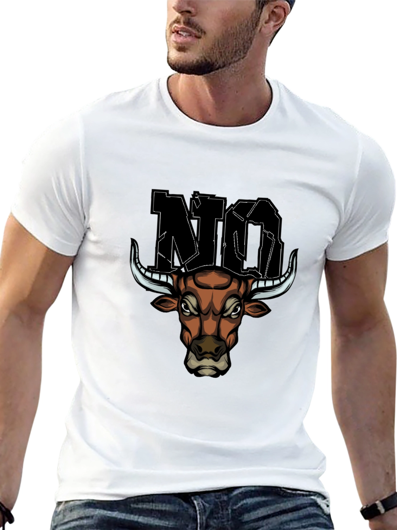 Angry Bull Graphic Tee - Black Cotton