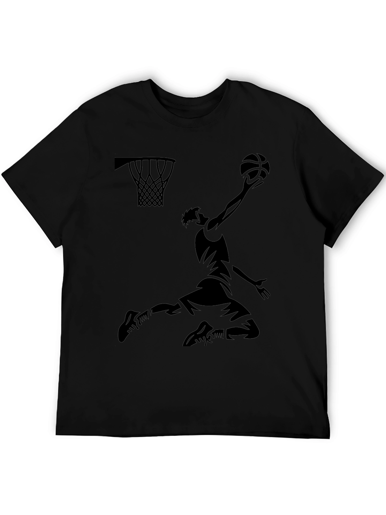 Basketball Dunk Graphic Tee - Black