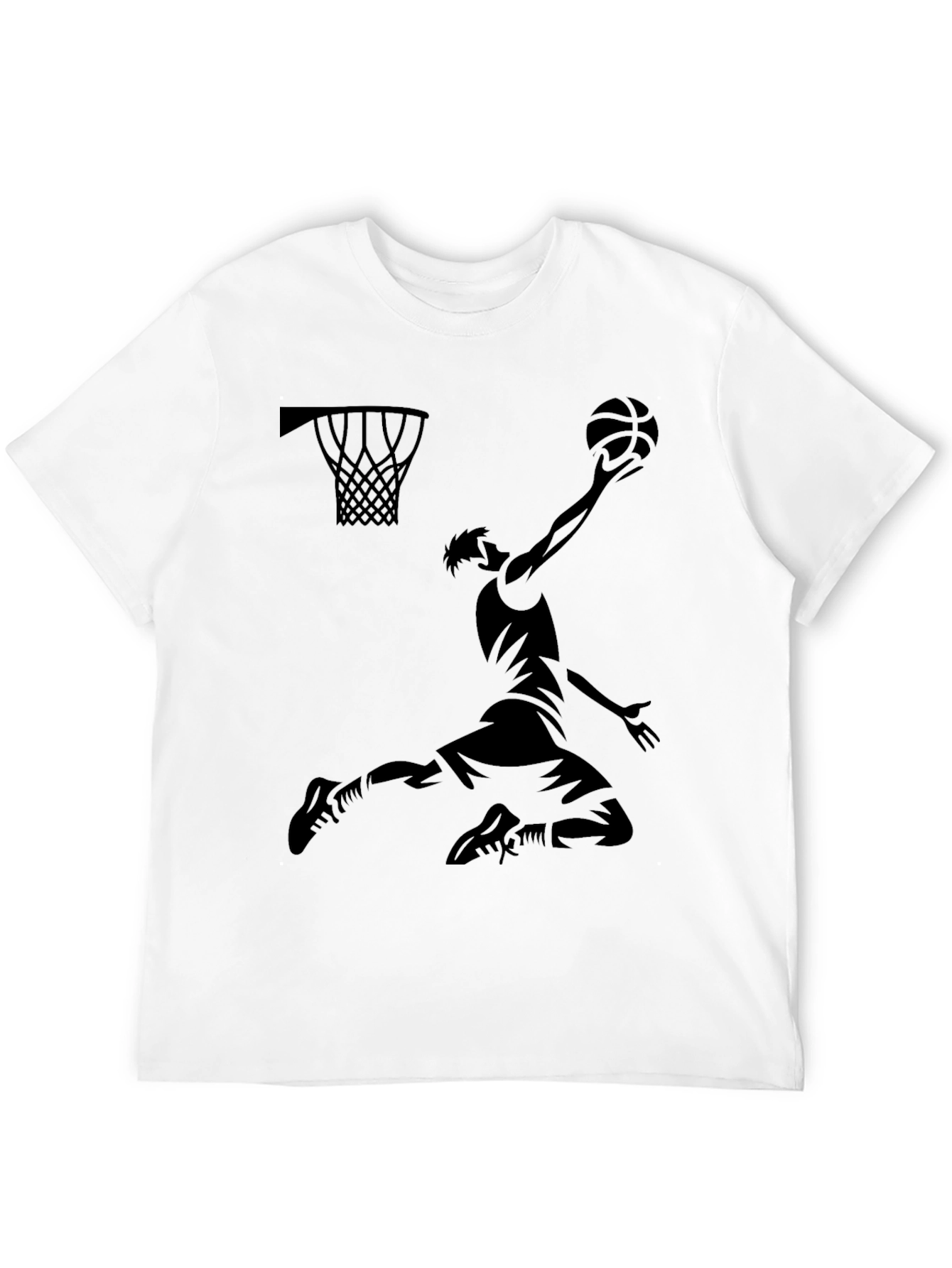 Basketball Dunk Graphic Tee - Black