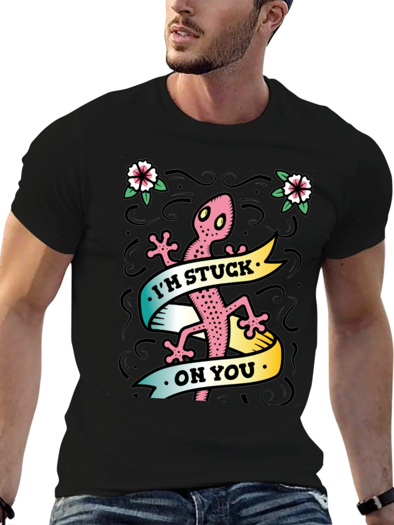Im Stuck On You Gecko Graphic Tee